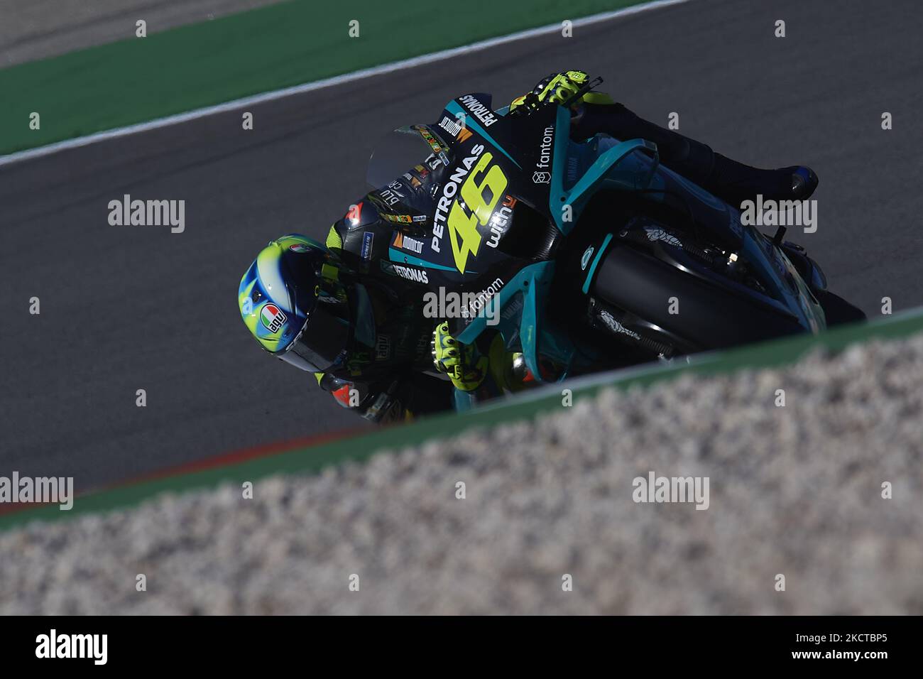 Valentino Rossi (46) aus Italien und Petronas Yamaha SRT während des Qualifyings des Grande Premio Brembo do Algarve am 6. November 2021 in Lagoa, Algarve, Faro. (Foto von Jose Breton/Pics Action/NurPhoto) Stockfoto