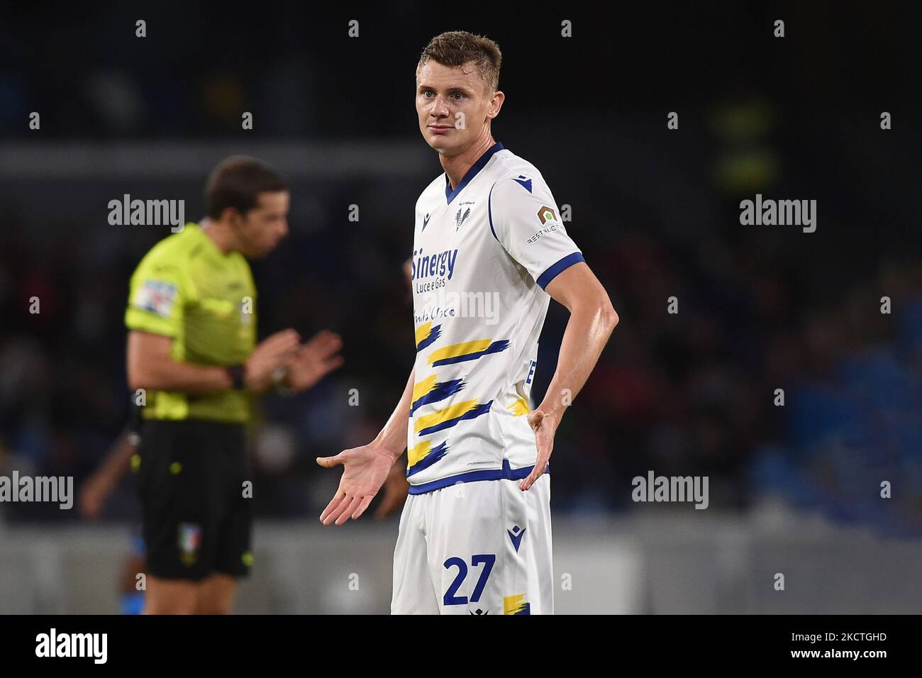 Pawel Dawidowicz von Hellas Verona FC während des Serie-A-Spiels zwischen SSC Napoli und Hellas Verona FC im Stadio Diego Armando Maradona Neapel Italien am 7. November 2021. (Foto von Franco Romano/NurPhoto) Stockfoto