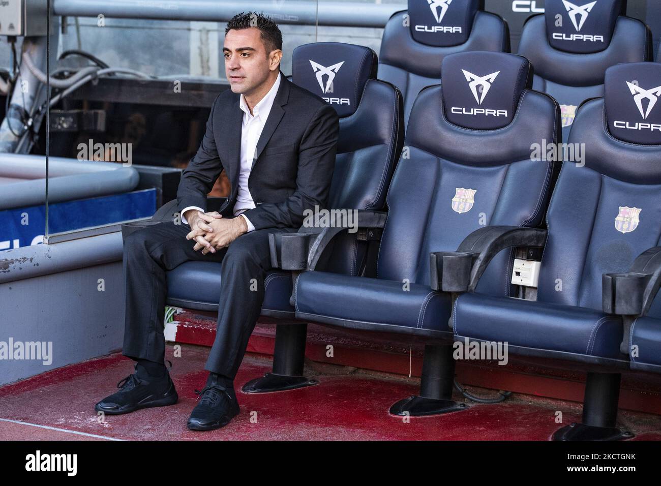 Xavi Hernandez wurde am 8.. November 2021 als neuer Trainer des FC Barcelona im Camp Nou Stadium in Barcelona vorgestellt. (Foto von Xavier Bonilla/NurPhoto) Stockfoto