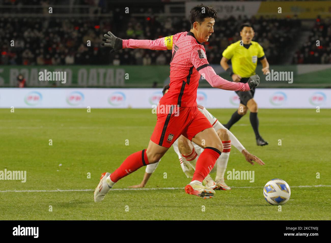 Son Heung Min aus Südkorea bei einem AFC ASIAN QUALIFIERS Road to Qatar Final Round Kor V UAE Spiel im Sports Complex in Goyang, Südkorea. (Foto von Seung-il Ryu/NurPhoto) Stockfoto