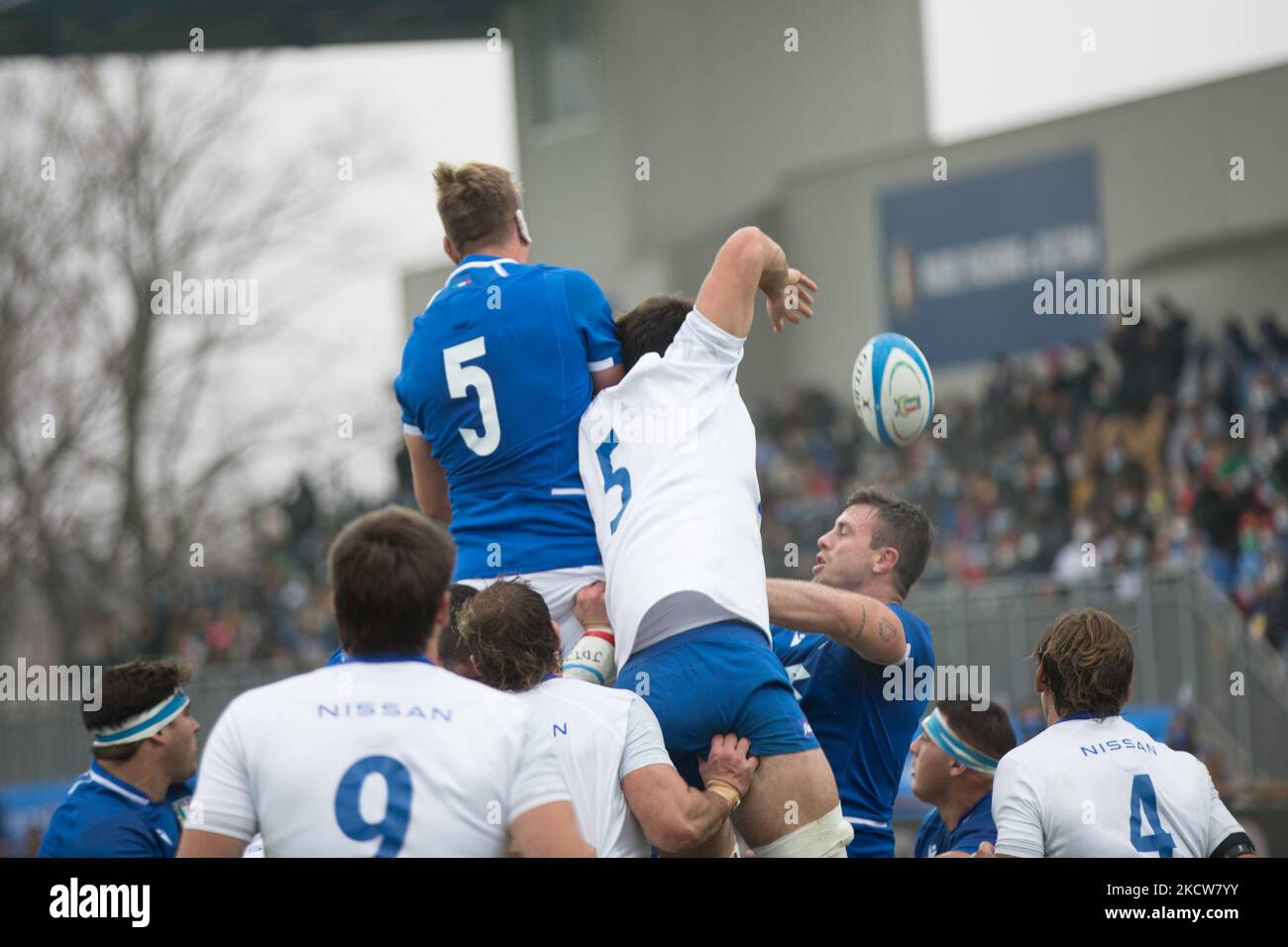 Uruguay gewinnt die touche beim Rugby-Spiel der Herbstnationen-Serie Testspiel 2021 - Italien gegen Uruguay am 20. November 2021 im Sergio Lanfranchi-Stadion in Parma, Italien (Foto: Valerio Origo/LiveMedia/NurPhoto) Stockfoto