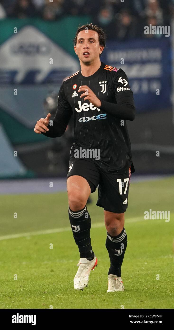 Luca Pellegrini vom FC Juventus während des Spiels der SS Lazio und des FC Juventus am 20. November 2021 im Stadion „Olimpico“ in Roma, Italien (Foto: Gabriele Maricchiolo/NurPhoto) Stockfoto
