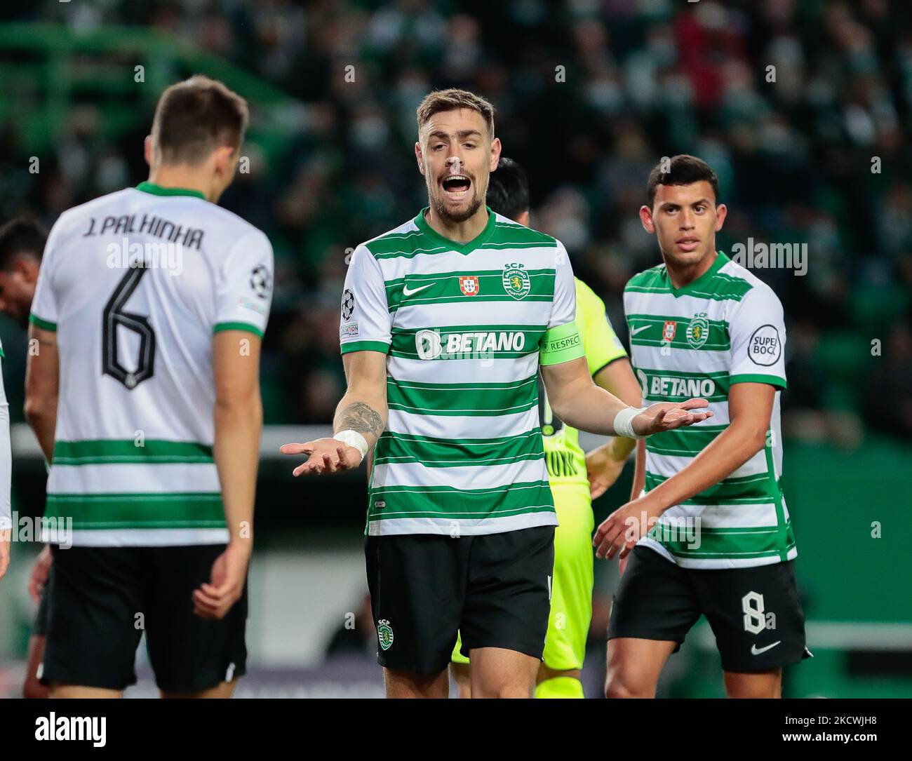 Sebastian Coates von Sporting CP während des Spiels der Gruppe C - UEFA Champions League zwischen Sporting CP und Borussia Dortmund im Estadio Jose Alvalade am 24. November 2021 in Lissabon, Portugal. (Foto von Paulo Nascimento/NurPhoto) Stockfoto