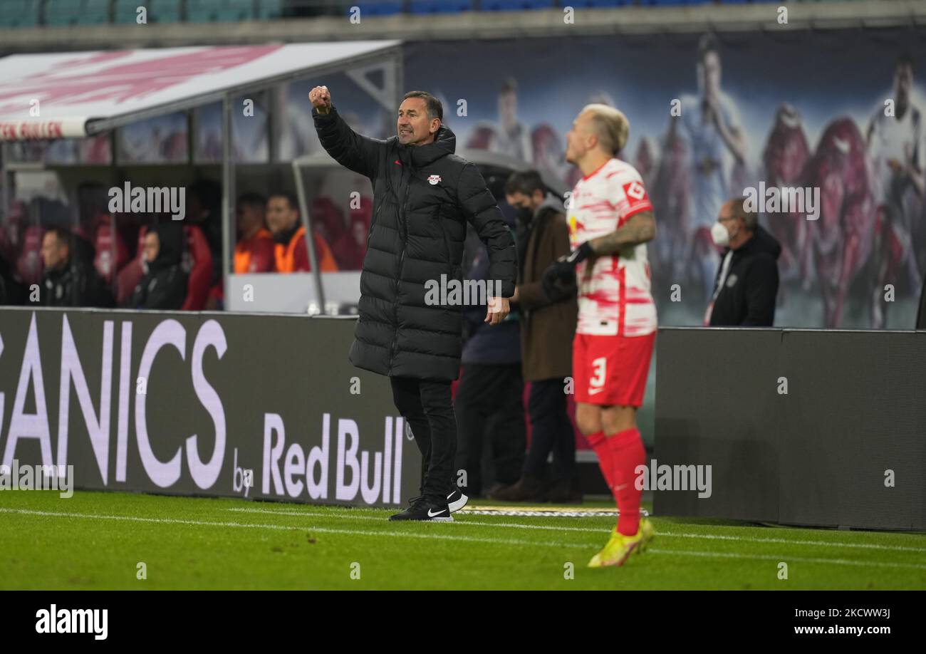 Jesse Marsch, Manager von RB Leipzig während RB Leipzig gegen Leverkusen, Bundesliga, im Redbull-Stadion, Leipzig, Deutschland am 28. November 2021. (Foto von Ulrik Pedersen/NurPhoto) Stockfoto