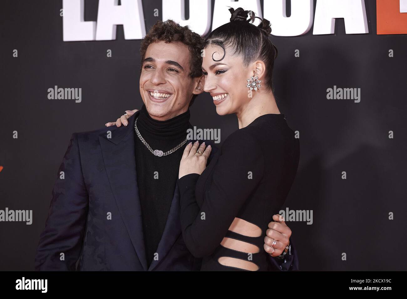Miguel Herran, Ursula Corbero bei der Netflix: 'La Casa De Papel' das Finale der Saison 5. Präsentation im Palacio de Vista Alegé in Madrid, Spanien (Foto von Carlos Dafonte/NurPhoto) Stockfoto