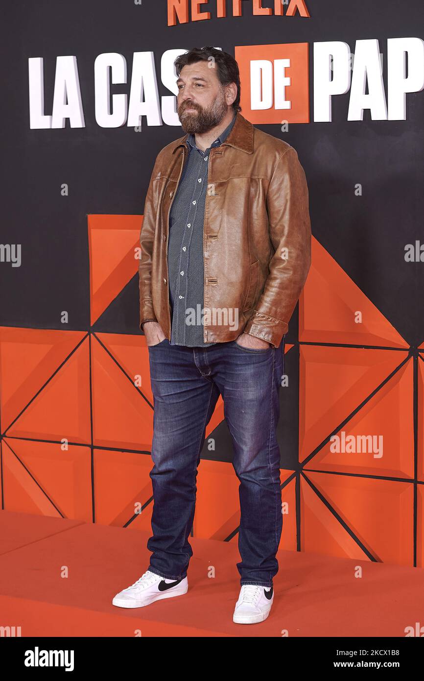 Hovik Keuchkerian nimmt an der Netflix Teil: 'La Casa De Papel' die Vorstellung der Saison 5. im Palacio de Vista Alegé in Madrid, Spanien (Foto von Carlos Dafonte/NurPhoto) Stockfoto
