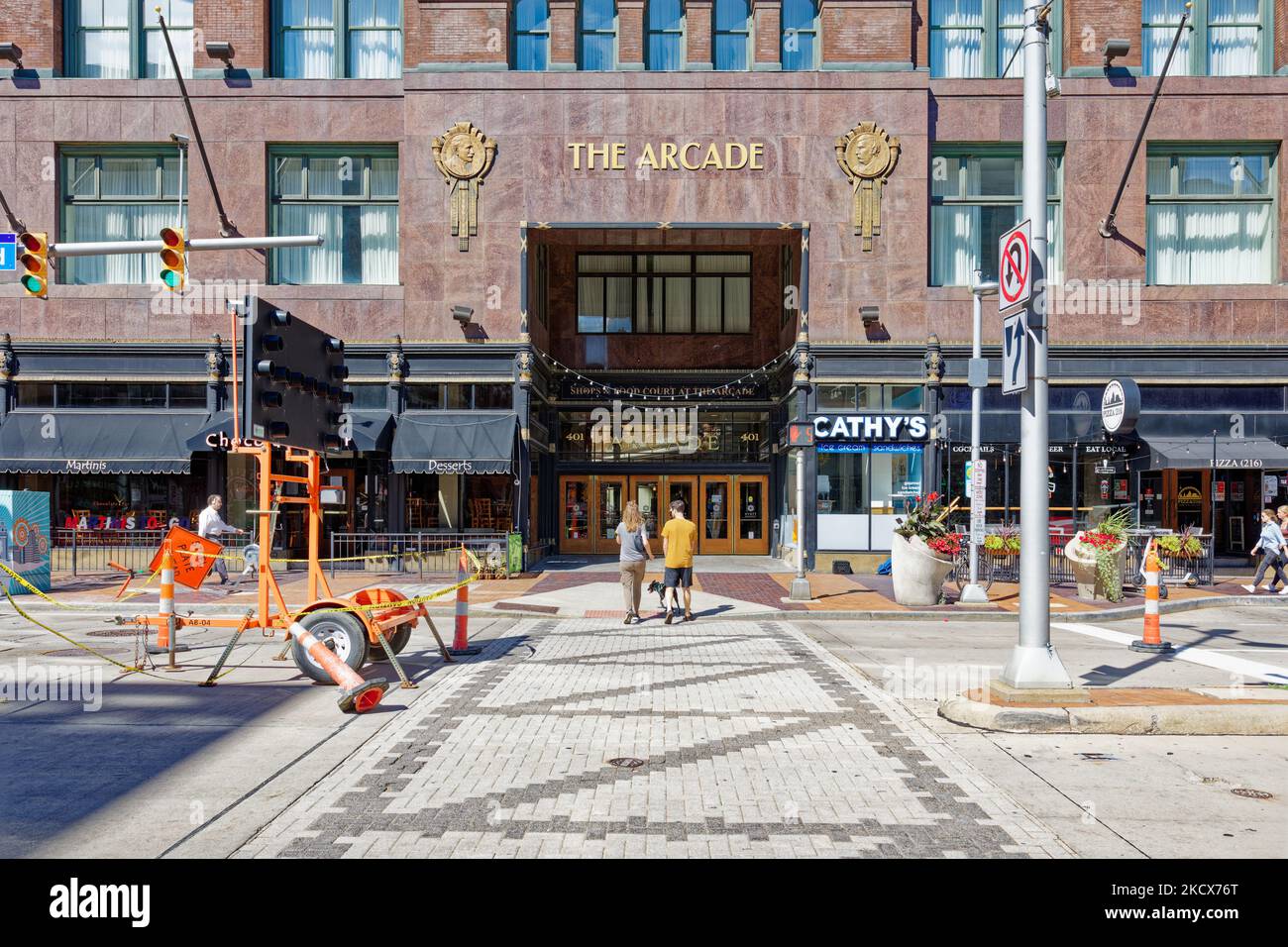 Das Einkaufszentrum The Arcade, 401 Euclid Avenue, umfasst jetzt das Hyatt Regency Hotel. Stockfoto