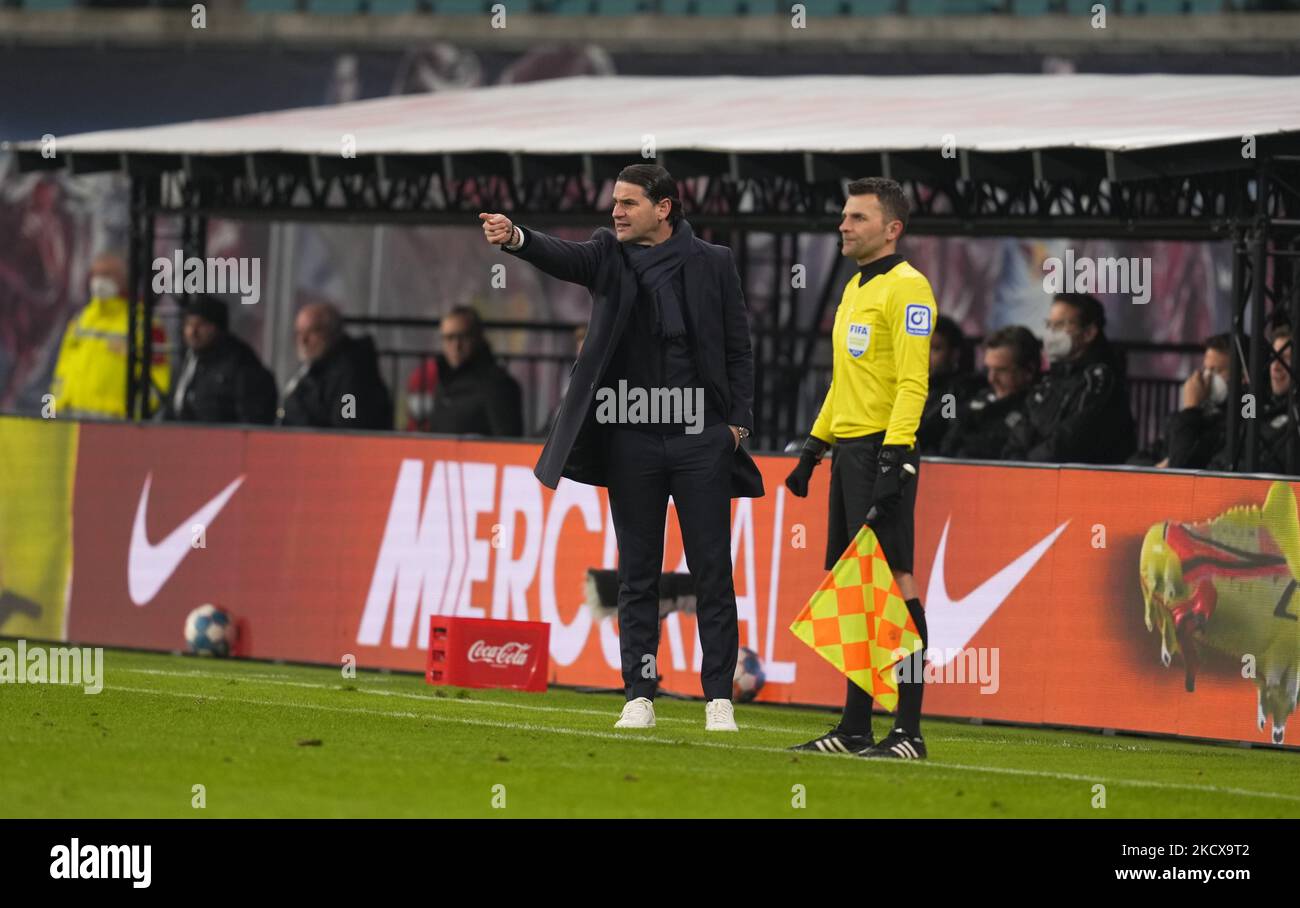 Jesse Marsch, Manager von RB Leipzig während RB Leipzig gegen Leverkusen, Bundesliga, im Redbull-Stadion, Leipzig, Deutschland am 28. November 2021. (Foto von Ulrik Pedersen/NurPhoto) Stockfoto