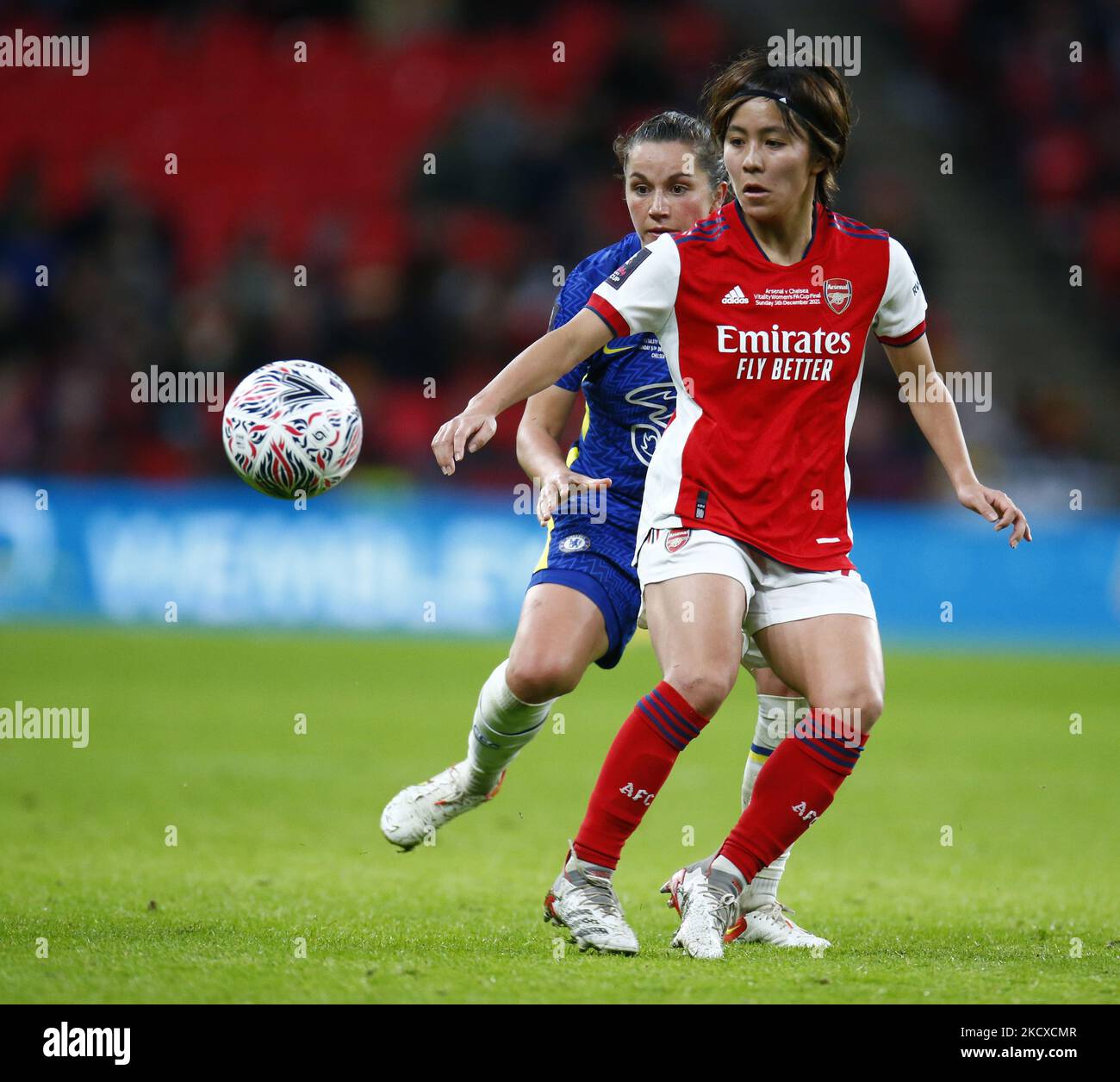 Mana Iwabuchi vom Arsenal beim Vitality Women's FA Cup Finale 2021 zwischen Arsenal und Chelsea im Wembley-Stadion, London, England am 05.. Dezember 2021 (Foto by Action Foto Sport/NurPhoto) Stockfoto