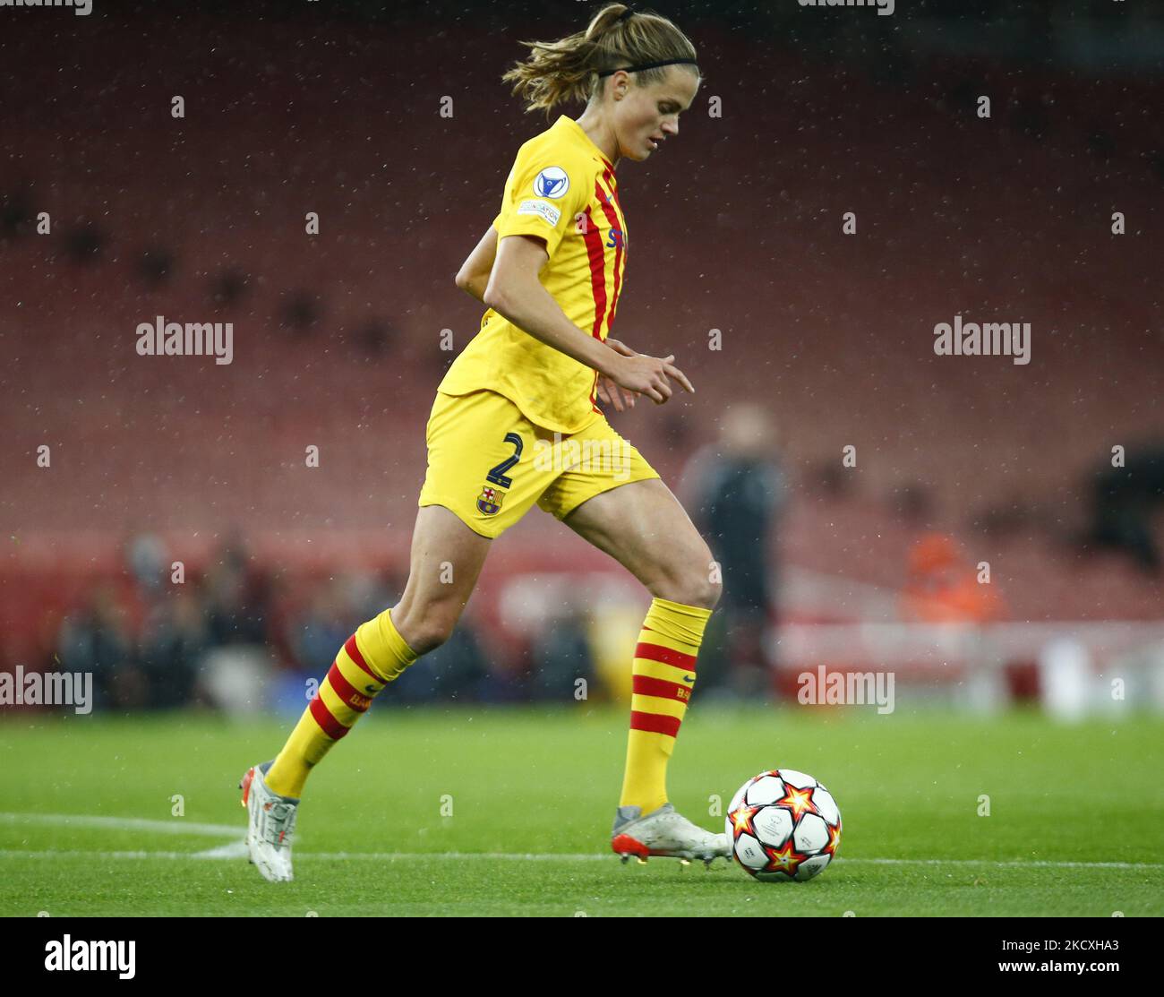 Sandra Panos vom FC Barcelona Femeni während der Champions League der Frau Gruppe C zwischen Arsenal Women und Barcelona Femenino im Emirates Stadium, Crawly am 09.. Dezember 2021 (Foto by Action Foto Sport/NurPhoto) Stockfoto