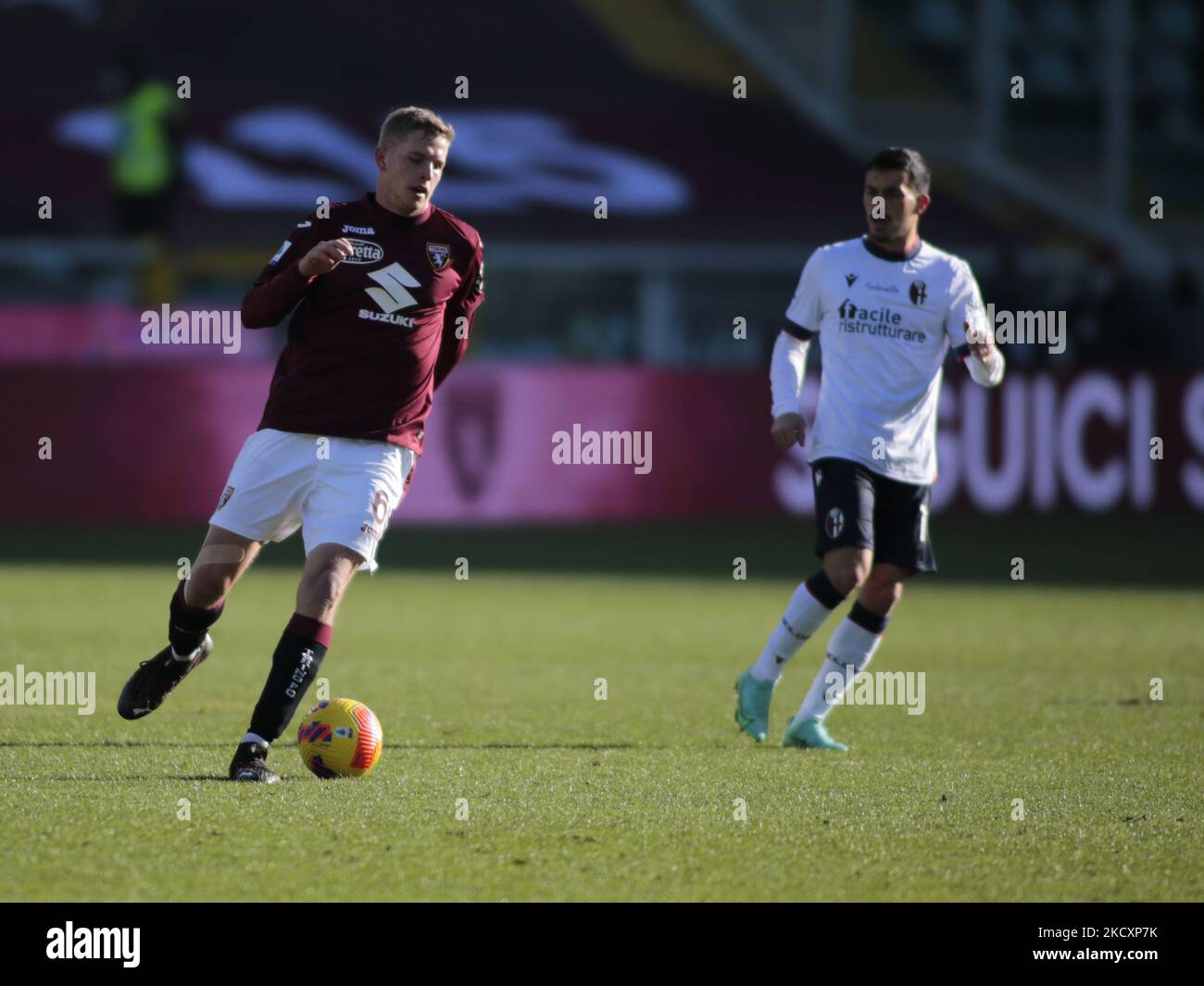 David Zima beim Spiel der Serie A zwischen Turin und Bologna in Turin am 12. Dezember 2021. (Foto von Loris Roselli/NurPhoto) Stockfoto