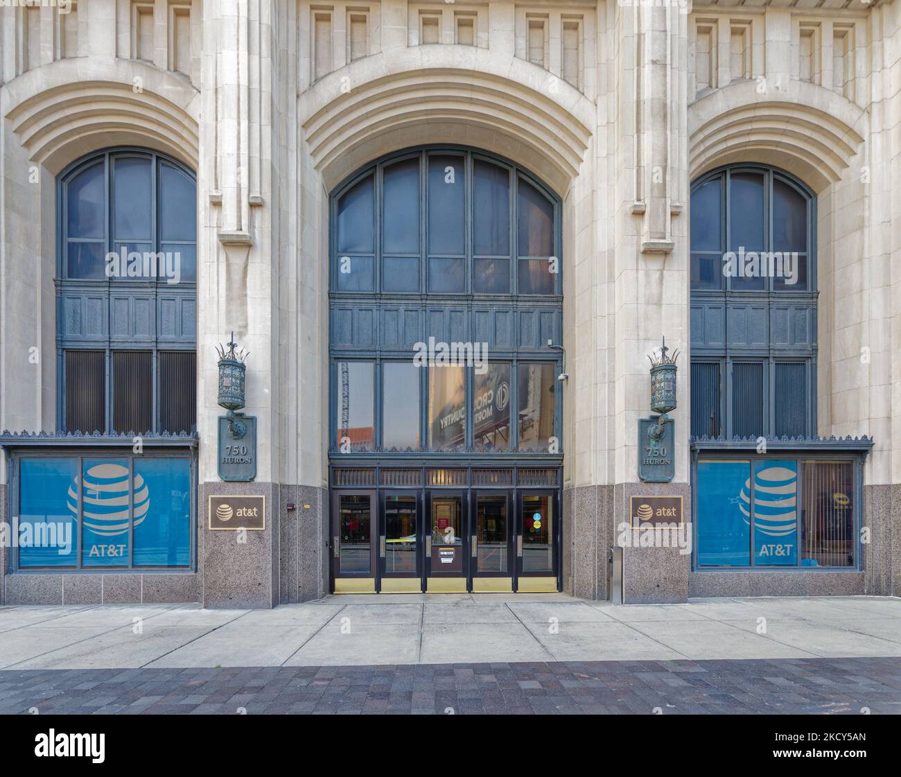DAS AT&T Huron Road Building, alias Ohio Bell Building, war kurz gesagt das höchste Gebäude in Cleveland. Stockfoto