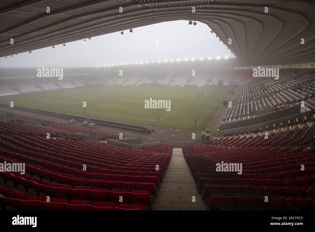 Eine Gesamtansicht der Northern Echo Arena während des WOMEN'S ALLIANZ PREMIER 15S-Matches zwischen DMP Durham Sharks und Exeter Chiefs in der Northern Echo Arena, Darlington, am Samstag, den 18.. Dezember 2021. (Foto von Mark Fletcher/MI News/NurPhoto) Stockfoto