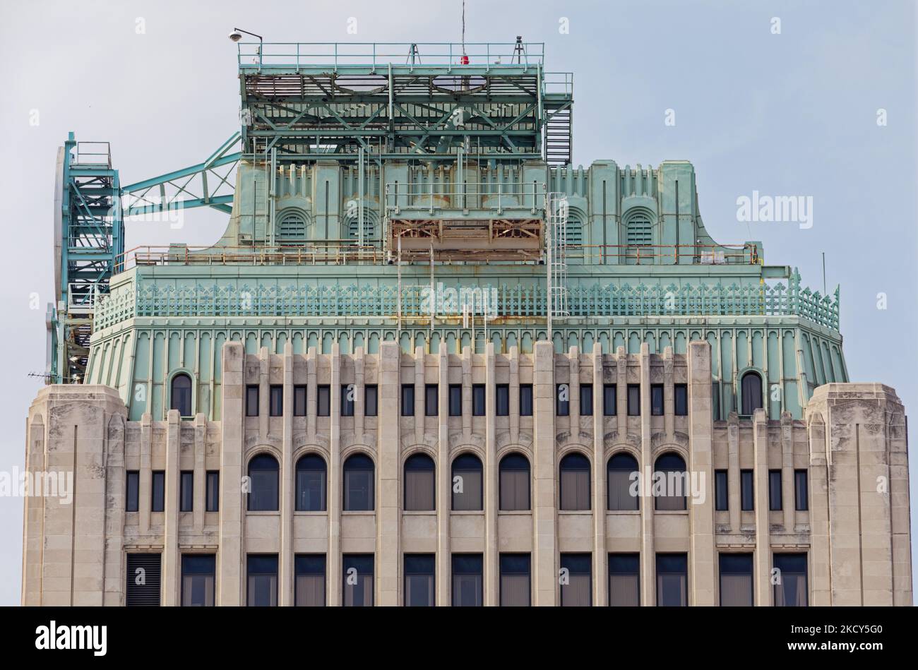 DAS AT&T Huron Road Building, alias Ohio Bell Building, war kurz gesagt das höchste Gebäude in Cleveland. Stockfoto