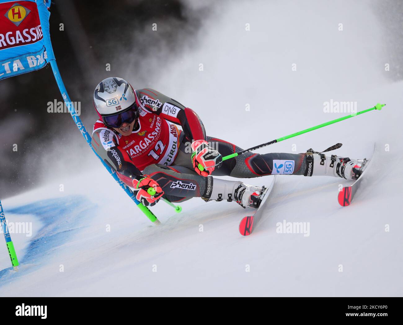 KRISTOFFERSEN Henrik (NOR) erster Platz beim alpinen Skirennen 2021 FIS Ski World Cup - Men&#39;s Riesenslalom am 19. Dezember 2021 auf der Gran Risa in Alta Badia, Italien (Foto by Sergio Bisi/LiveMedia/NurPhoto) Stockfoto