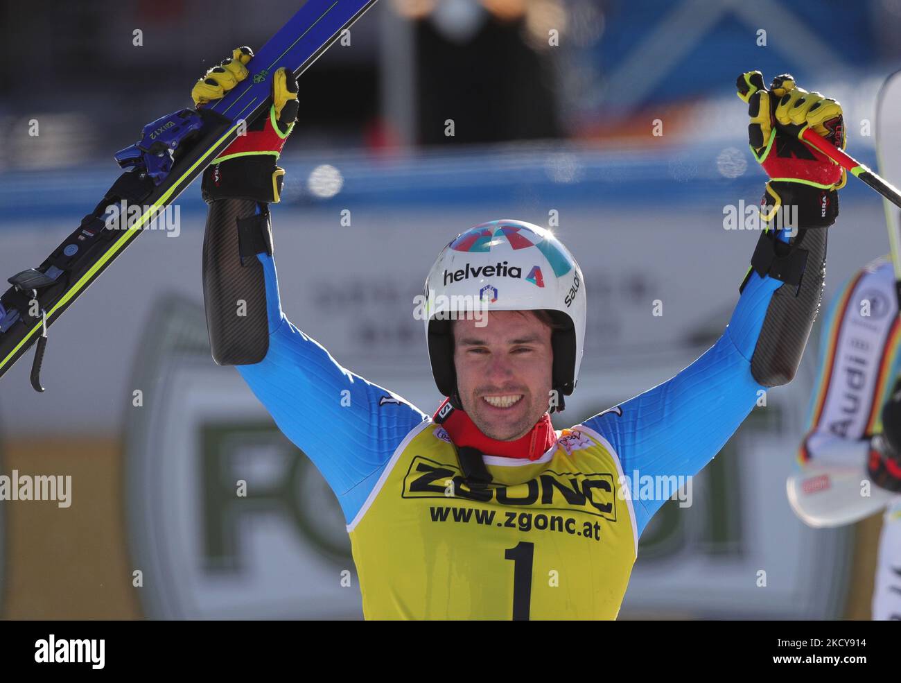 De ALIPRANDINI Luca (ITA) Zweiter Platz beim alpinen Skirennen 2021 FIS Ski World Cup - Men&#39;s Riesenslalom am 20. Dezember 2021 auf der Gran Risa in Alta Badia, Italien (Foto by Sergio Bisi/LiveMedia/NurPhoto) Stockfoto