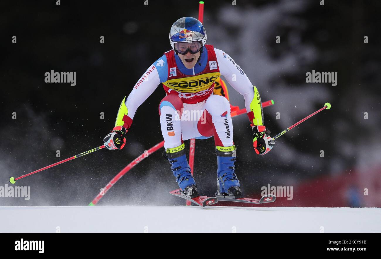 ODERMATT Marco (SUI) erster Platz auf der Piste 1 beim alpinen Skirennen 2021 FIS Ski World Cup - Men&#39;s Riesenslalom am 20. Dezember 2021 auf der Gran Risa in Alta Badia, Italien (Foto by Sergio Bisi/LiveMedia/NurPhoto) Stockfoto