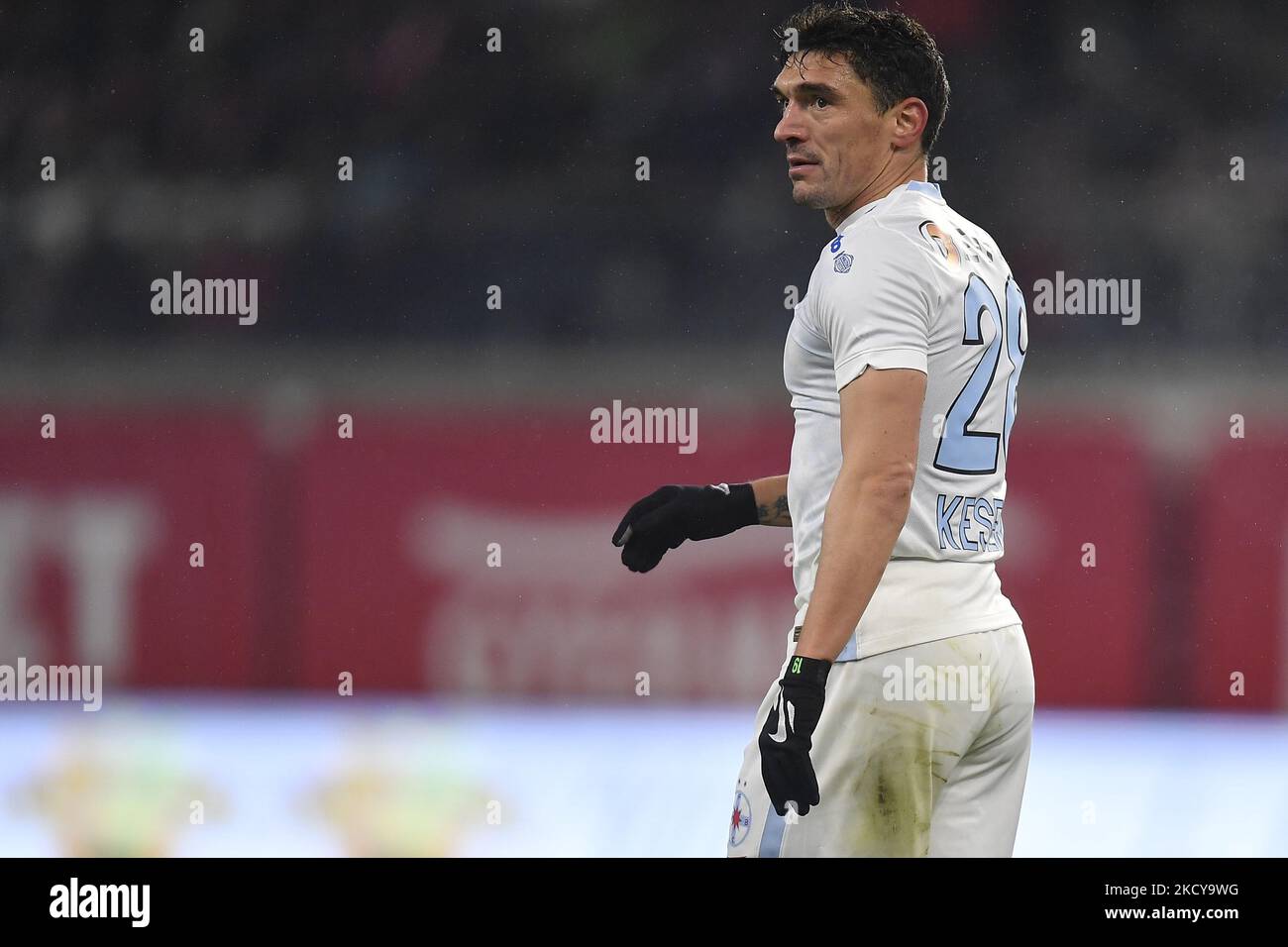 Claudiu Keseru in Aktion während des Liga 1 Romania Spiels zwischen Sepsi OSK Sfantu Gheorghe und FCSB, in Sfantu Gheorghe, Sonntag, 19. dezember 2021. (Foto von Alex Nicodim/NurPhoto) Stockfoto