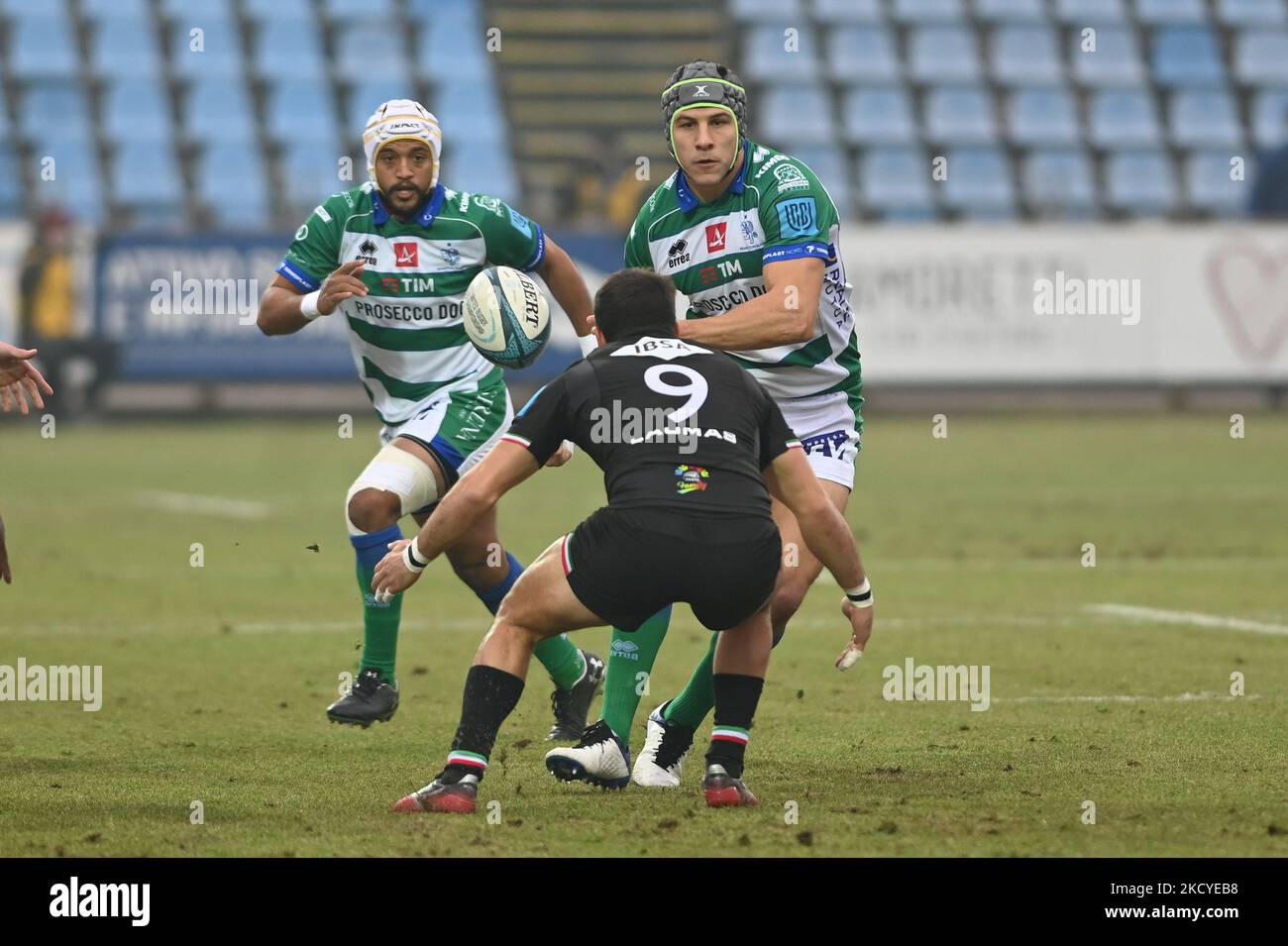 guglielmo palazzani (Zebre) während des Spiels der Vereinigten Rugby-Meisterschaft Zebre Rugby Club gegen Benetton Rugby am 24. Dezember 2021 im Sergio Lanfranchi Stadion in Parma, Italien (Foto von Alessio Tarpini/LiveMedia/NurPhoto) Stockfoto