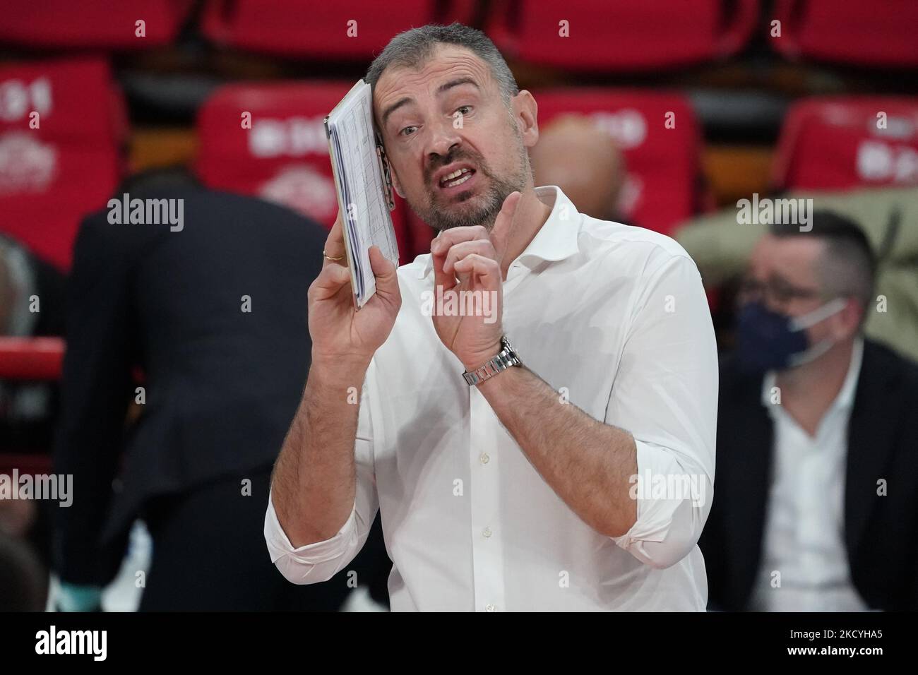 grbic nikola (1Â sicherheitsmann conad perugia) während der Volleyball Italienischen Serie A Männer Superliga Meisterschaft Sir Safety Conad Perugia gegen Volley Verona am 29. Dezember 2021 im PalaBarton in Perugia, Italien (Foto: Loris Cerquiglini/LiveMedia/NurPhoto) Stockfoto