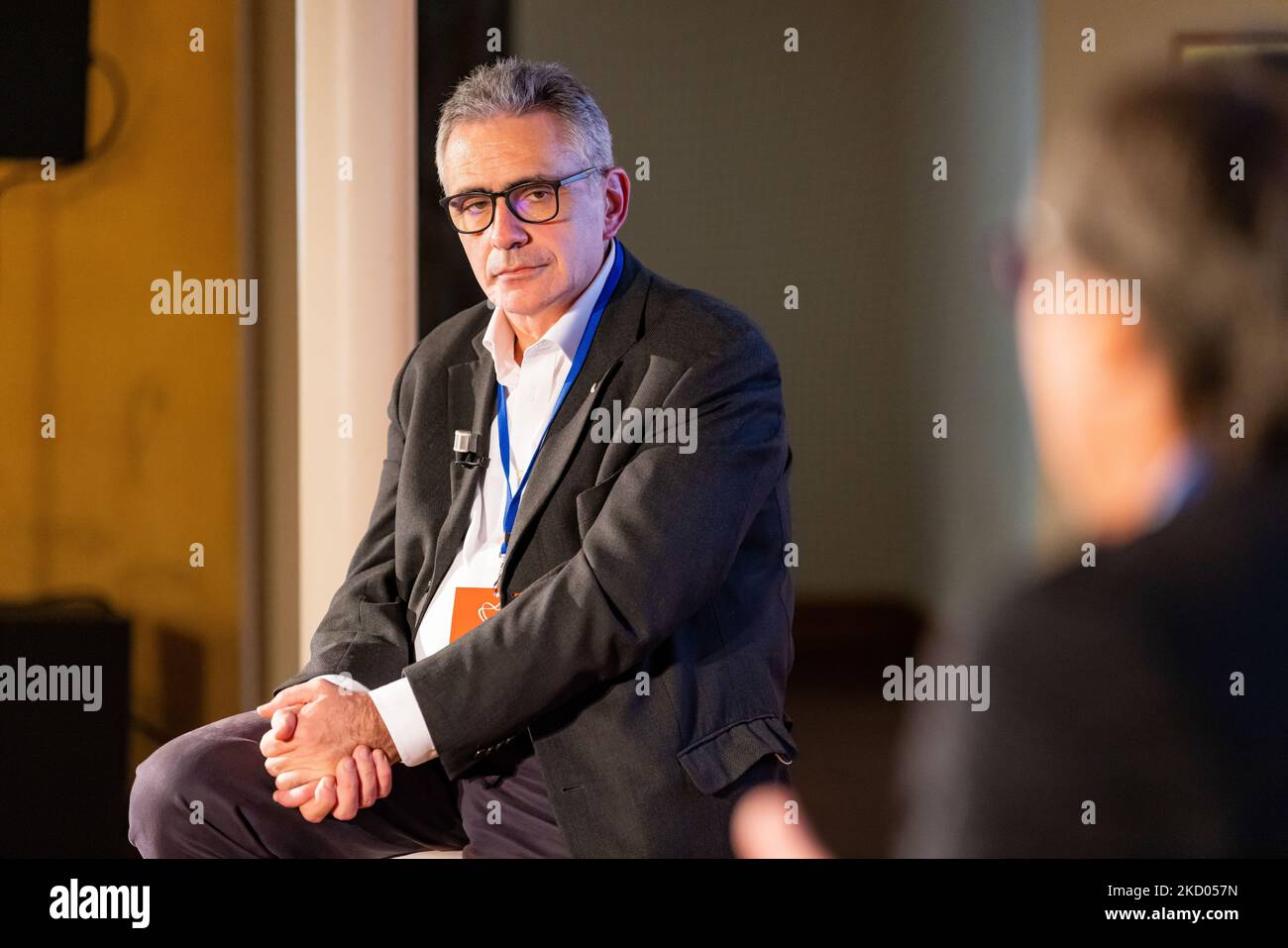 Fabrizio Pregliasco nimmt am 05. November 2021 am Il Tempo della Salute im Museo Nazionale della Scienza e della Tecnologia Leonardo da Vinci in Mailand, Italien, Teil. (Foto von Alessandro Bremec/NurPhoto) Stockfoto