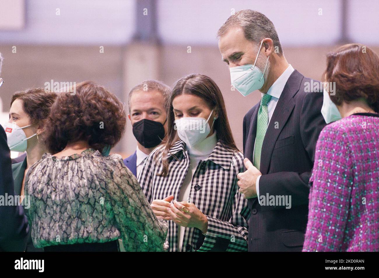 Königin Letizia von Spanien und König Felibis VI. Von Spanien nehmen an der FITUR Tourismusmesse 2022 Teil, die am 19. Januar 2022 in Ifema in Madrid, Spanien, eröffnet wird. (Foto von Oscar Gonzalez/NurPhoto) Stockfoto