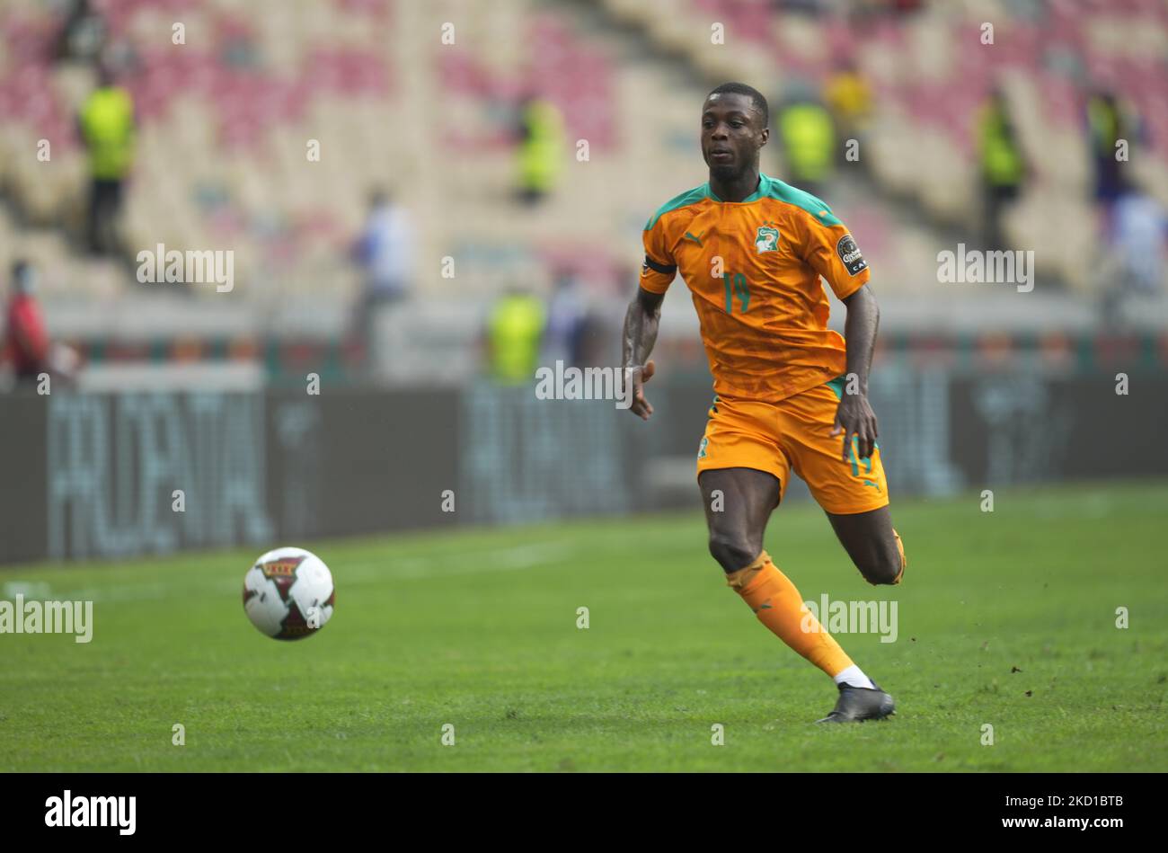 Nicolas Pépé von der Elfenbeinküste während der ägyptischen Versus der Elfenbeinküste, dem Afrikanischen Cup der Nationen, am 26. Januar 2022 im Ahmadou-Ahidjo-Stadion. (Foto von Ulrik Pedersen/NurPhoto) Stockfoto