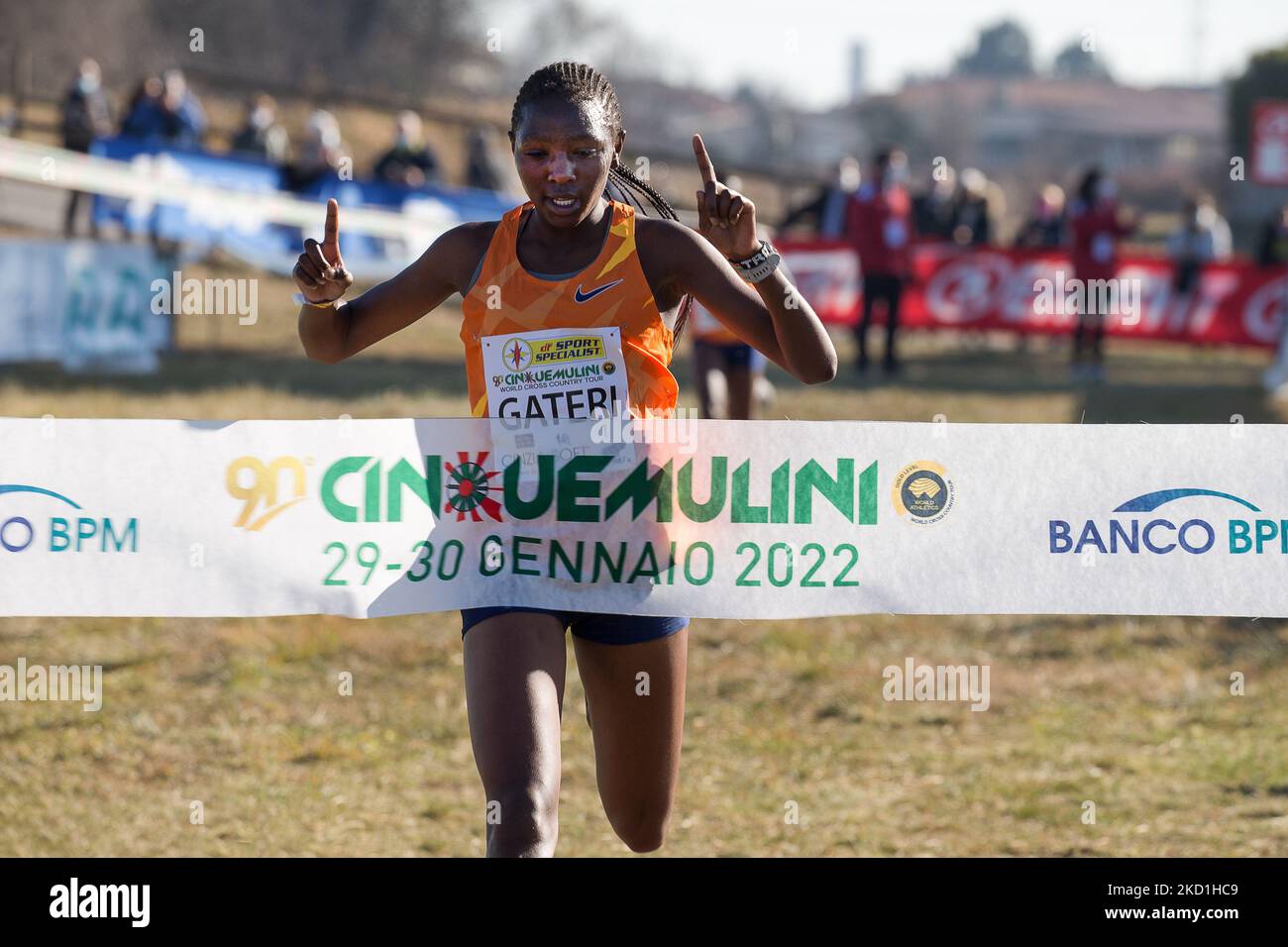 Teresiah Muthoni GATERI (Kenia) gewinnt das Frauenrennen während der Leichtathletik-Internationals World Cross Country Tour - 90. Cinque Mulini 2022 am 30. Januar 2022 im San Vittore Olona in San Vittore Olona (MI), Italien (Foto: Valerio Origo/LiveMedia/NurPhoto) Stockfoto