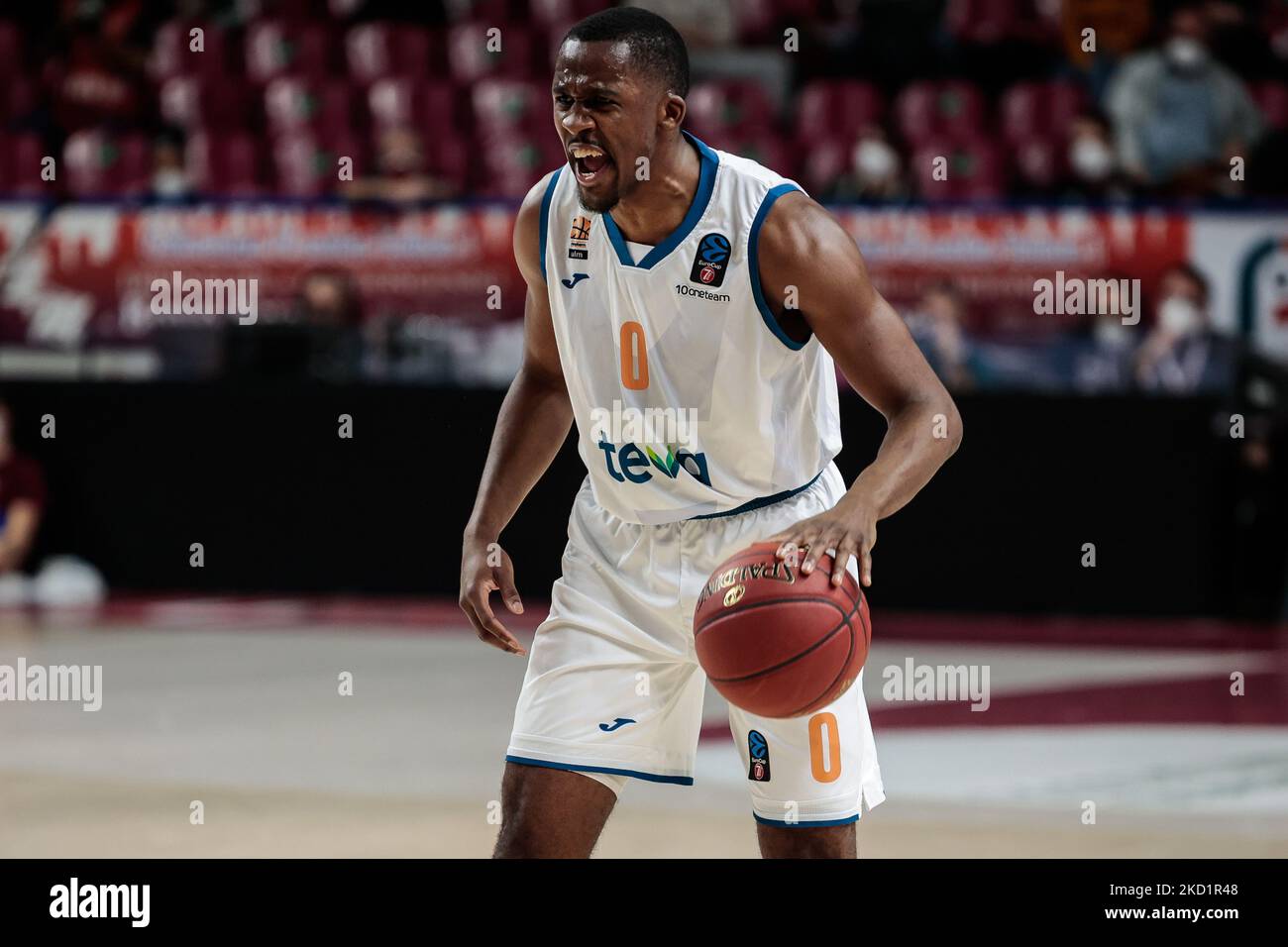 Semaj Christon (Ratiopharm ULM) während der Basketball EuroCup Meisterschaft Umana Reyer Venezia gegen Ratiopharm Ulm am 02. Februar 2022 im Palasport Taliercio in Venedig, Italien (Foto: Mattia Radoni/LiveMedia/NurPhoto) Stockfoto