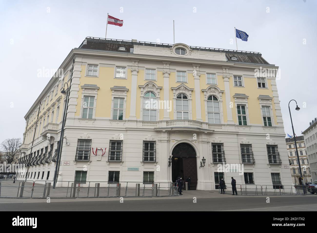 Das Gebäude des österreichischen Bundeskanzleramtes im historischen Zentrum von Wien, Österreich. Januar 2022. (Foto von Maxym Marusenko/NurPhoto) Stockfoto