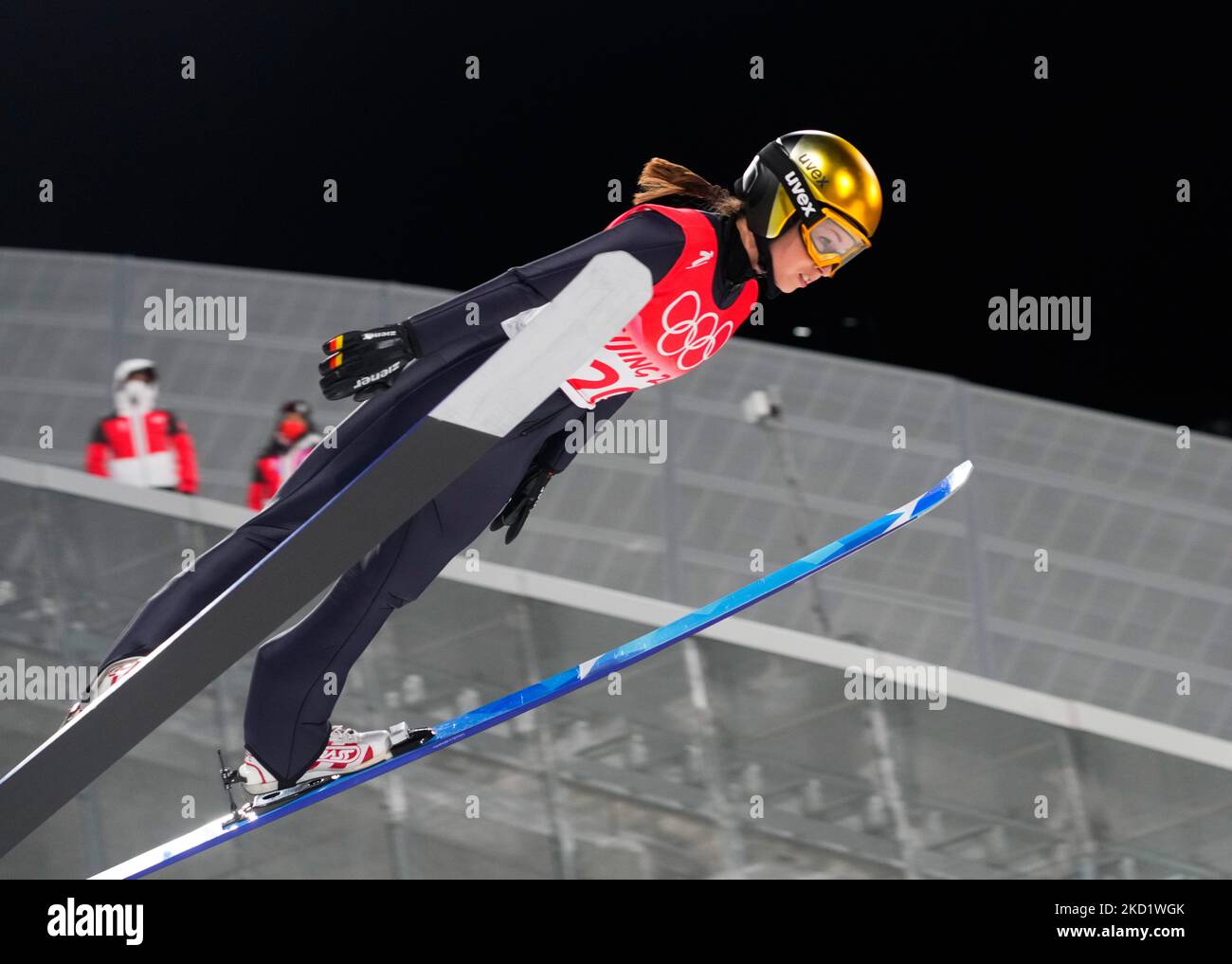 Juliane Seyfarth aus Deutschland beim Skisprung bei den Olympischen Winterspielen 2022 in Peking im Zhangjiakou Genting Snow Park am 5. Februar 2022 in Zhangjiakou, China. (Foto von Ulrik Pedersen/NurPhoto) Stockfoto
