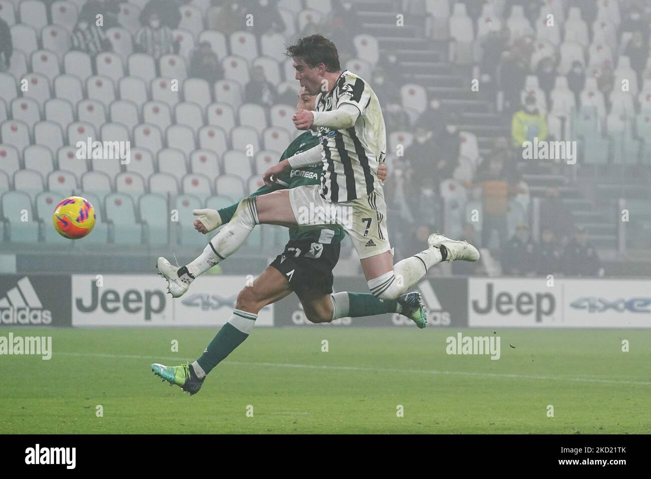 Während des FC Juventus gegen den FC Hellas Verona, Serie A, im Giuseppe Meazza Stadium am 6.. Februar 2022. (Foto von Alessio Morgese/NurPhoto) Stockfoto