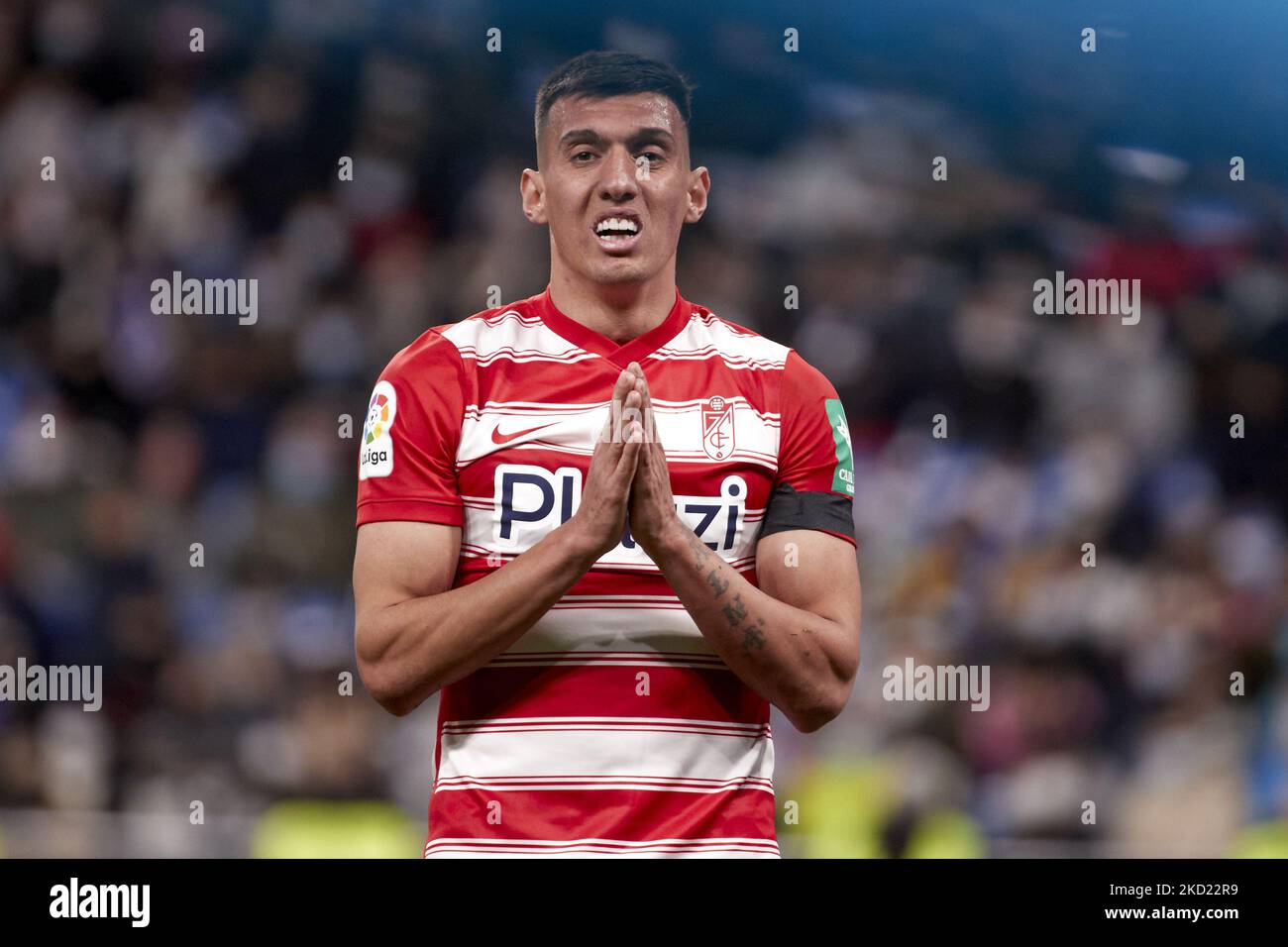 Während des La Liga Santader-Spiels zwischen Real Madrid und Granada CF im Estadio Santiago Bernabeu in Madrid, Spanien. (Foto von DAX Images/NurPhoto) Stockfoto