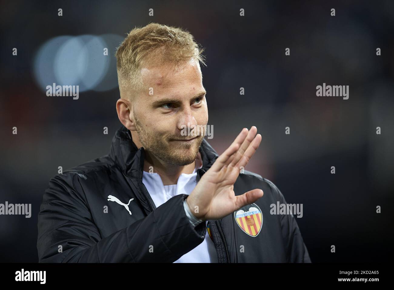 Uros Racic aus Valencia war vor dem Copa del Rey-Spiel zwischen dem FC Valencia und dem CF Cadiz im Estadio Mestalla am 2. Februar 2022 in Valencia, Spanien. (Foto von Jose Breton/Pics Action/NurPhoto) Stockfoto