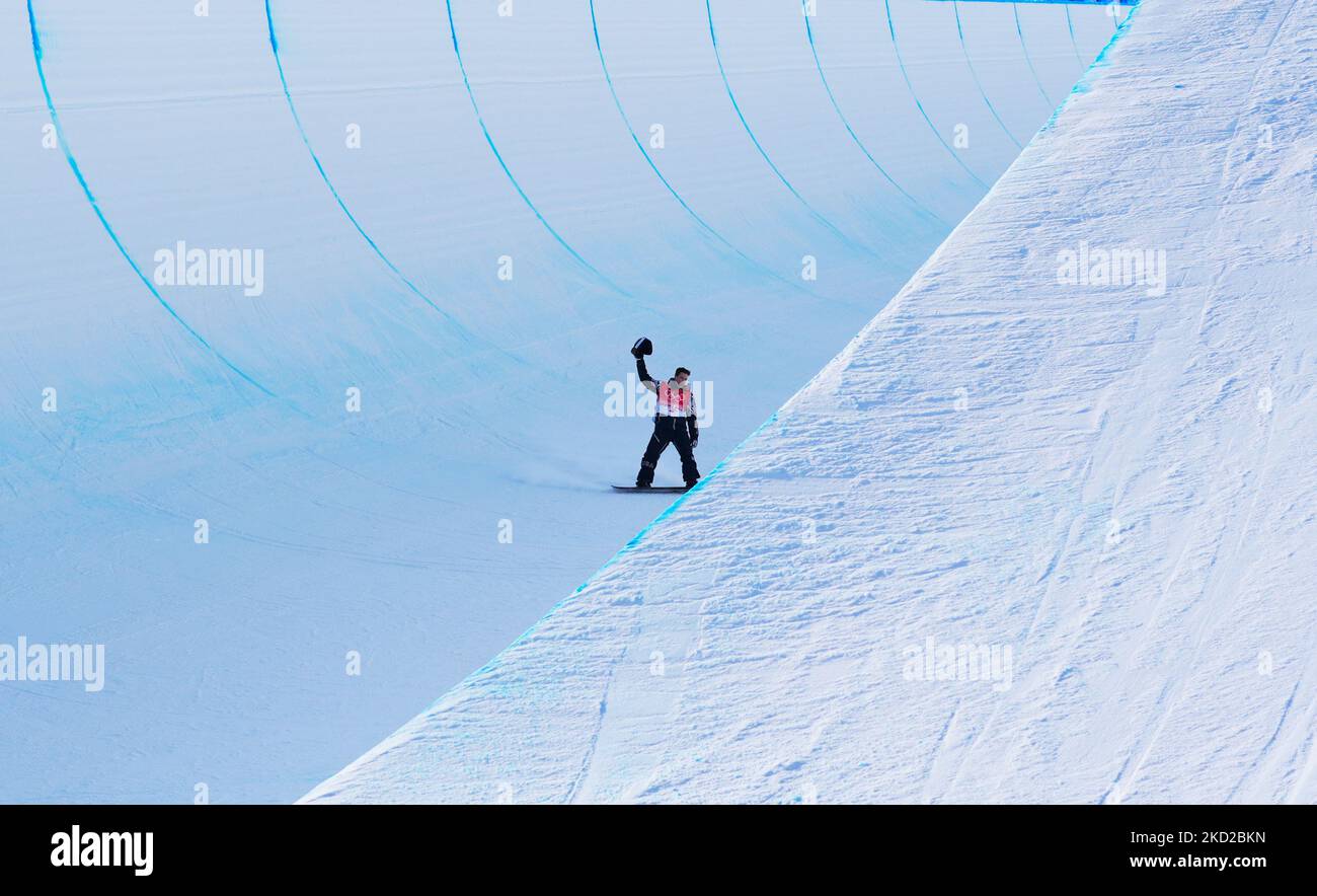 Shaun White aus den USA sagt Auf Wiedersehen zu einer Sportart, die er viele Jahre lang während der Snowboard - Half Pipe bei den Olympischen Winterspielen 2022 in Peking im Zhangjiakou Genting Snow Park am 11. Februar 2022 in Zhangjiakou, China, dominiert hat. (Foto von Ulrik Pedersen/NurPhoto) Stockfoto