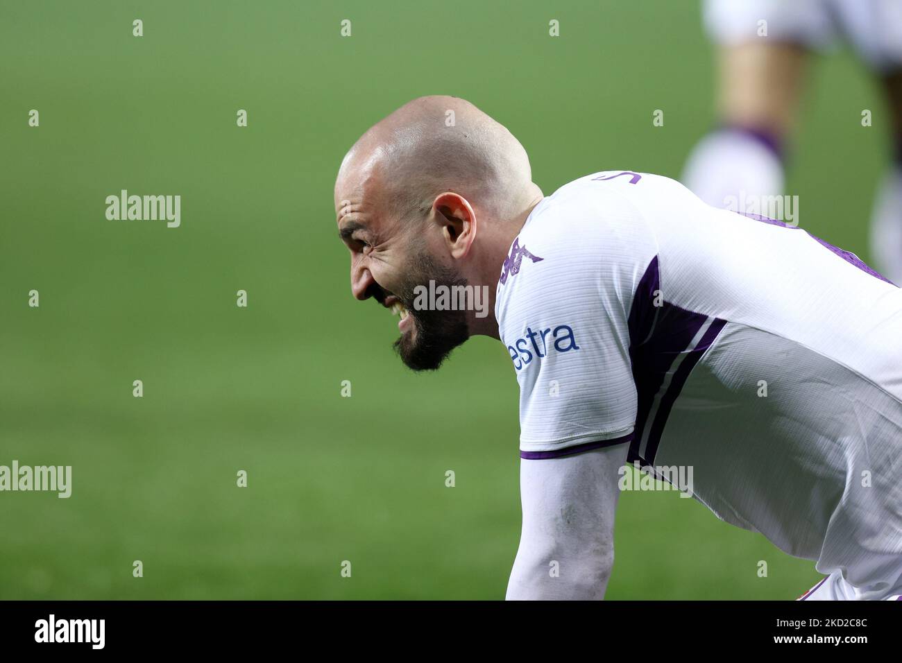 Riccardo Saponara (ACF Fiorentina) während des italienischen Fußballspiels Coppa Italia Atalanta BC gegen ACF Fiorentina am 10. Februar 2022 im Gewiss Stadium in Bergamo, Italien (Foto: Francesco Scaccianoce/LiveMedia/NurPhoto) Stockfoto