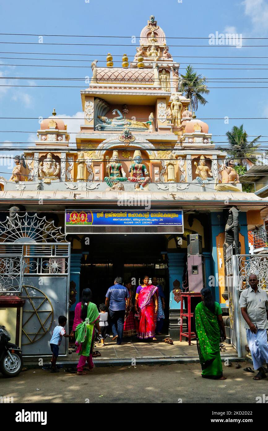 Sri Ujjaini Mahakali Devi Tempel in Thiruvananthapuram (Trivandrum), Kerala, Indien. (Foto von Creative Touch Imaging Ltd./NurPhoto) Stockfoto