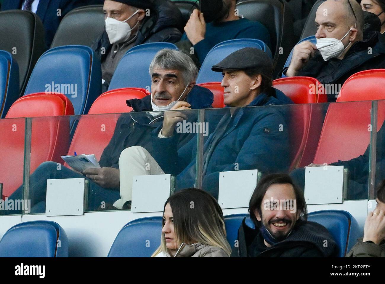 Roberto Mancini während der Italienischen Fußball-Liga Ein 2021/2022 Spiel zwischen SS Lazio und Bologna FC im Olimpic Stadium in Rom am 12. Februar 2022. (Foto von Fabrizio Corragetti/LiveMedia/NurPhoto) Stockfoto