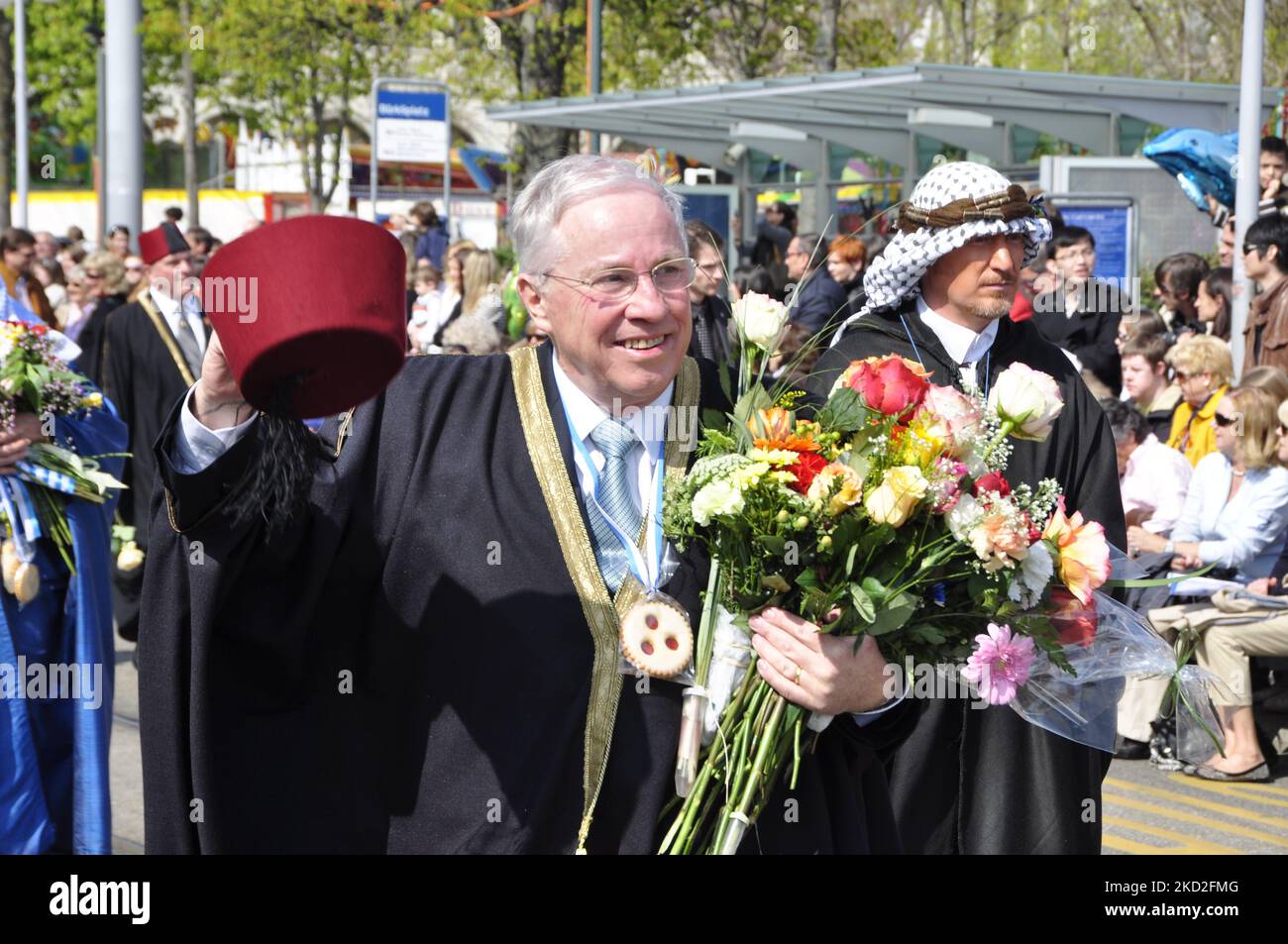 Schweiz: Ehemaliger Justizminister Christoph Blocher feiert Sechseläuten-marsch Stockfoto Schweiz: Ehemaliger Justizminister Christoph Blocher feiert Sechseläuten-marsch Stockfoto