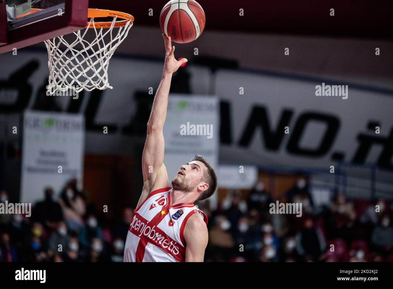 Giovanni De Nicolao (Openjobmetis Varese) während der italienischen Basketball A Serie Championship Umana Reyer Venezia gegen Openjobmetis Varese am 13. Februar 2022 im Taliercio in Venedig, Italien (Foto von Mattia Radoni/LiveMedia/NurPhoto) Stockfoto