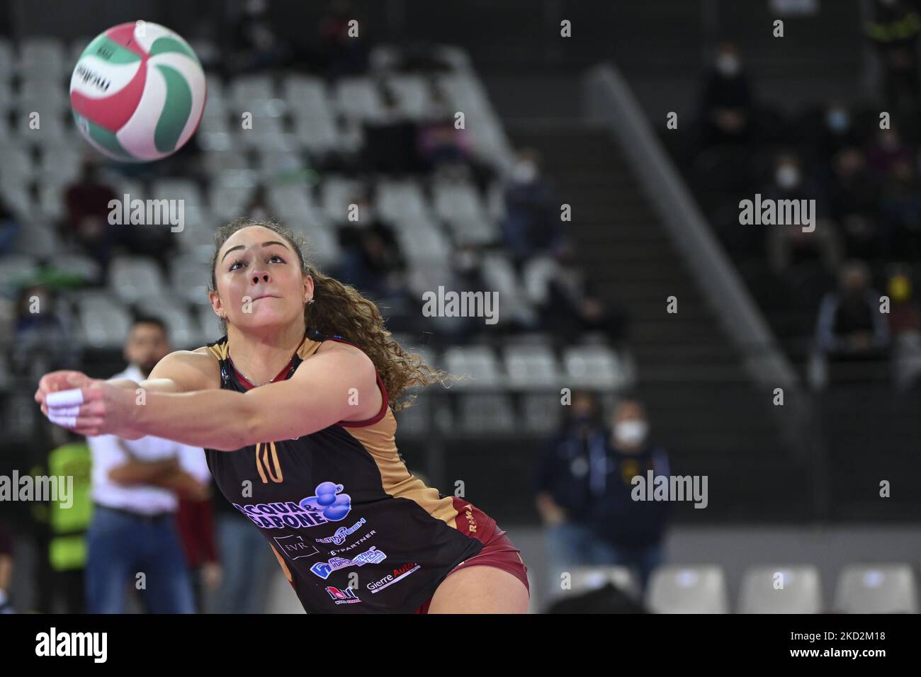 Pamio Alice von Acqua &amp; Sapone Roma Volley während des Spiels der Women's Volleyball Championship Series A1 zwischen Acqua &amp; Sapone Volley Roma und der reale Mutua Genera Chieri VolIey im PalaEur, 13.. Februar 2022 in Rom, Italien. (Foto von Domenico Cippitelli/LiveMedia/NurPhoto) Stockfoto