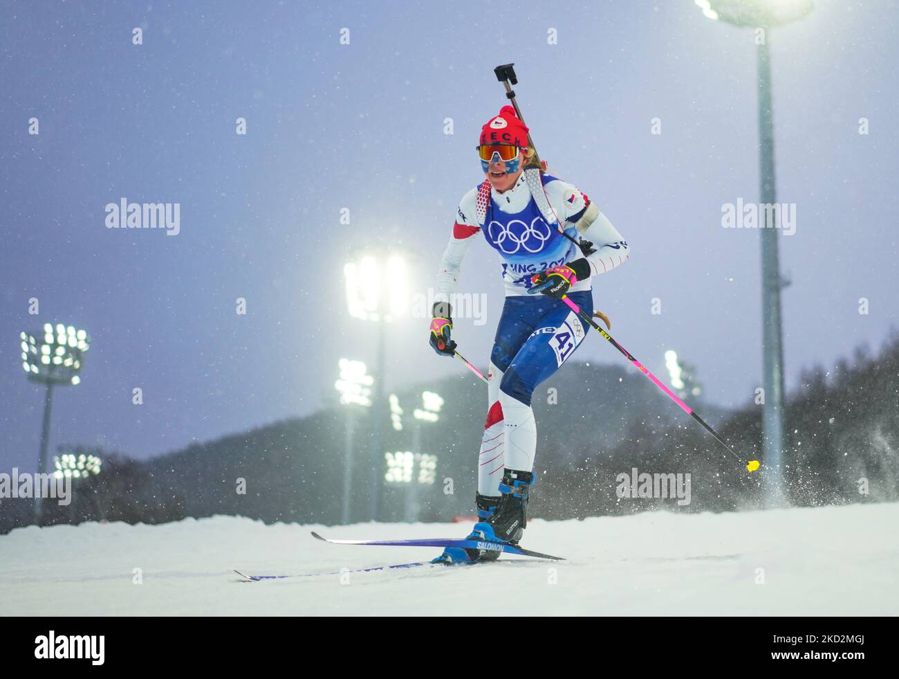 Marketa Davidova aus Tschechien beim Biathlon bei den Olympischen Winterspielen 2022 in Peking im Zhangjiakou Genting Snow Park am 12. Februar 2022 in Zhangjiakou, China. (Foto von Ulrik Pedersen/NurPhoto) Stockfoto
