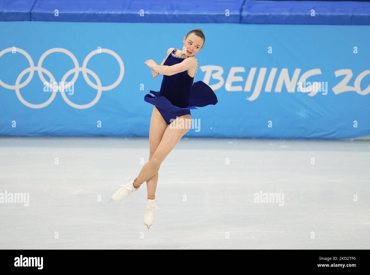 Mariah Bell aus den USA beim Eiskunstlauf, Olympische Winterspiele 2022 in Peking, Capital Indoor Stadium am 15. Februar 2022 in Peking, China. (Foto von Ulrik Pedersen/NurPhoto) Stockfoto