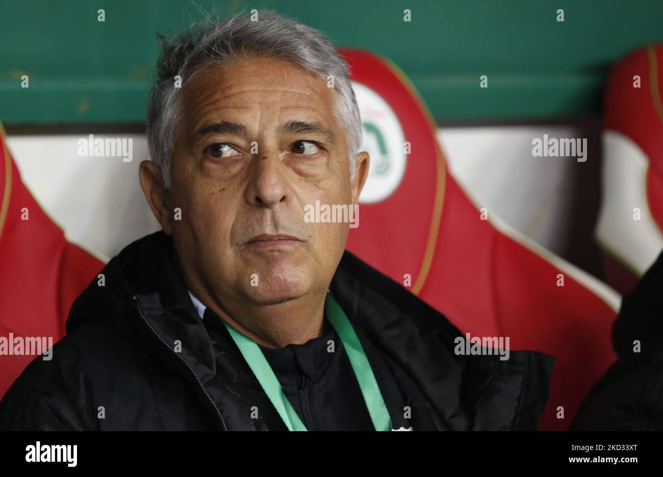 CR Belouizdad Trainer Marcos Paqueta während des CAF Champions League Fußballmatches zwischen CR Belouizdad und Esperance Tunis am 5.. Juli im Stadion in Algier, Algerien, am 19. Februar 2022 (Foto: Biltel Bensalem/APP/NurPhoto) Stockfoto