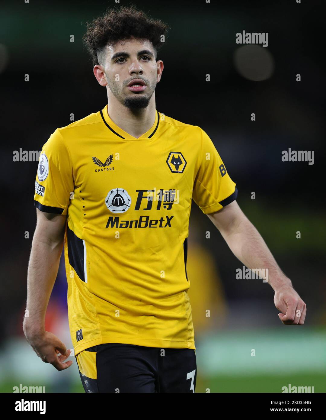 Rayan Ait-Nouri von Wolves während des Premier League-Spiels zwischen Wolverhampton Wanderers und Leicester City in Molineux, Wolverhampton am Sonntag, 20.. Februar 2022. (Foto von James Holyoak/MI News/NurPhoto) Stockfoto