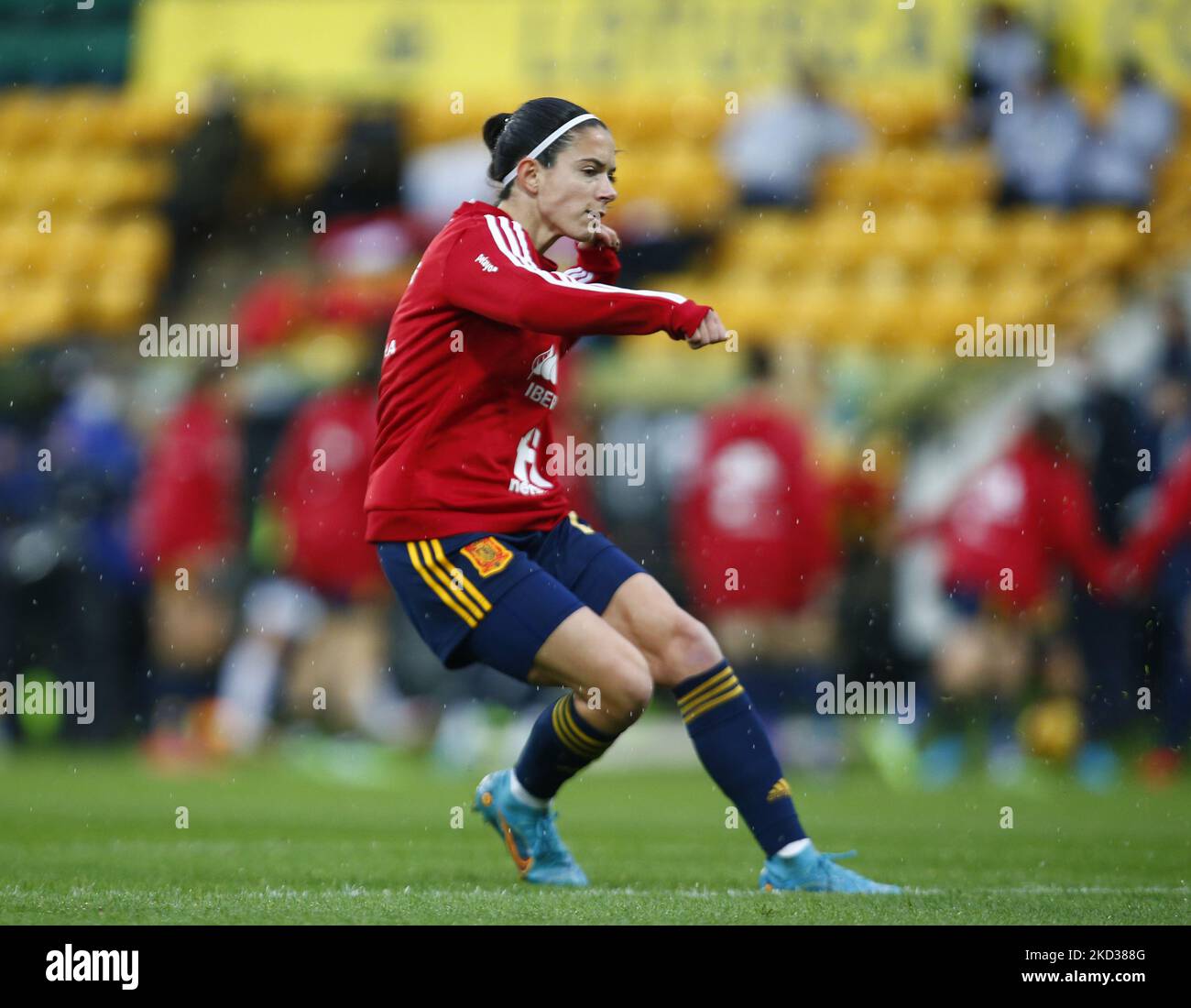 NORWICH, Vereinigtes Königreich, FEBRUAR 20:Aitana Bonmati Leon Cebrian(Bonmati Conca) (Barcelona) aus Spanien während des Vormatches beim Arnold Clark Cup zwischen England Women und Spanien in der Carrow Road, Norwich am 20.. Februar 2022 (Foto by Action Foto Sport/NurPhoto) Stockfoto