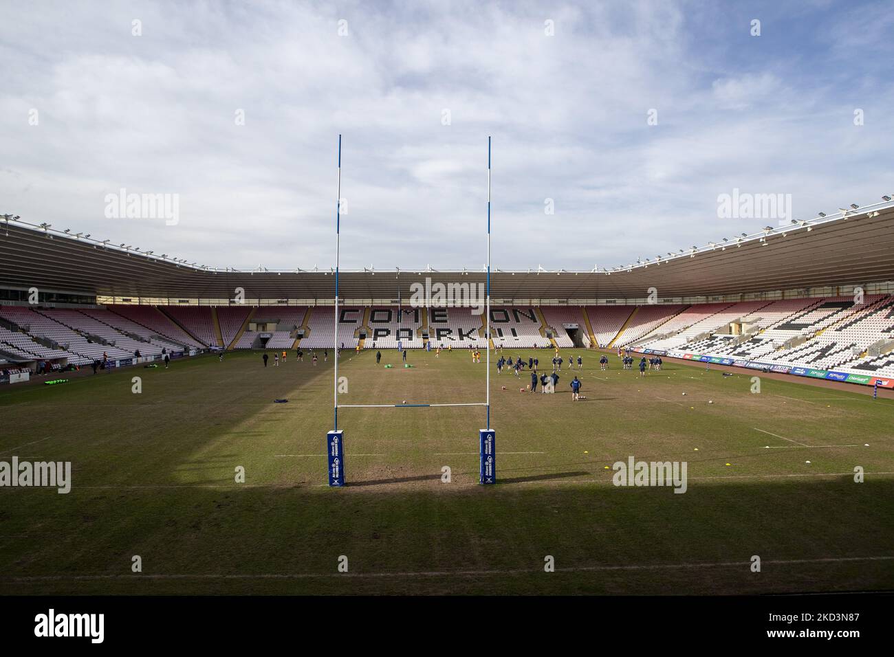 Eine allgemeine Ansicht der Northern Echo Arena während des WOMEN's S ALLIANZ PREMIER 15S-Matches zwischen DMP Durham Sharks und Harlekins in der Northern Echo Arena, Darlington, am Samstag, den 26.. Februar 2022.(Foto: Mark Fletcher/MI News/NurPhoto) Stockfoto