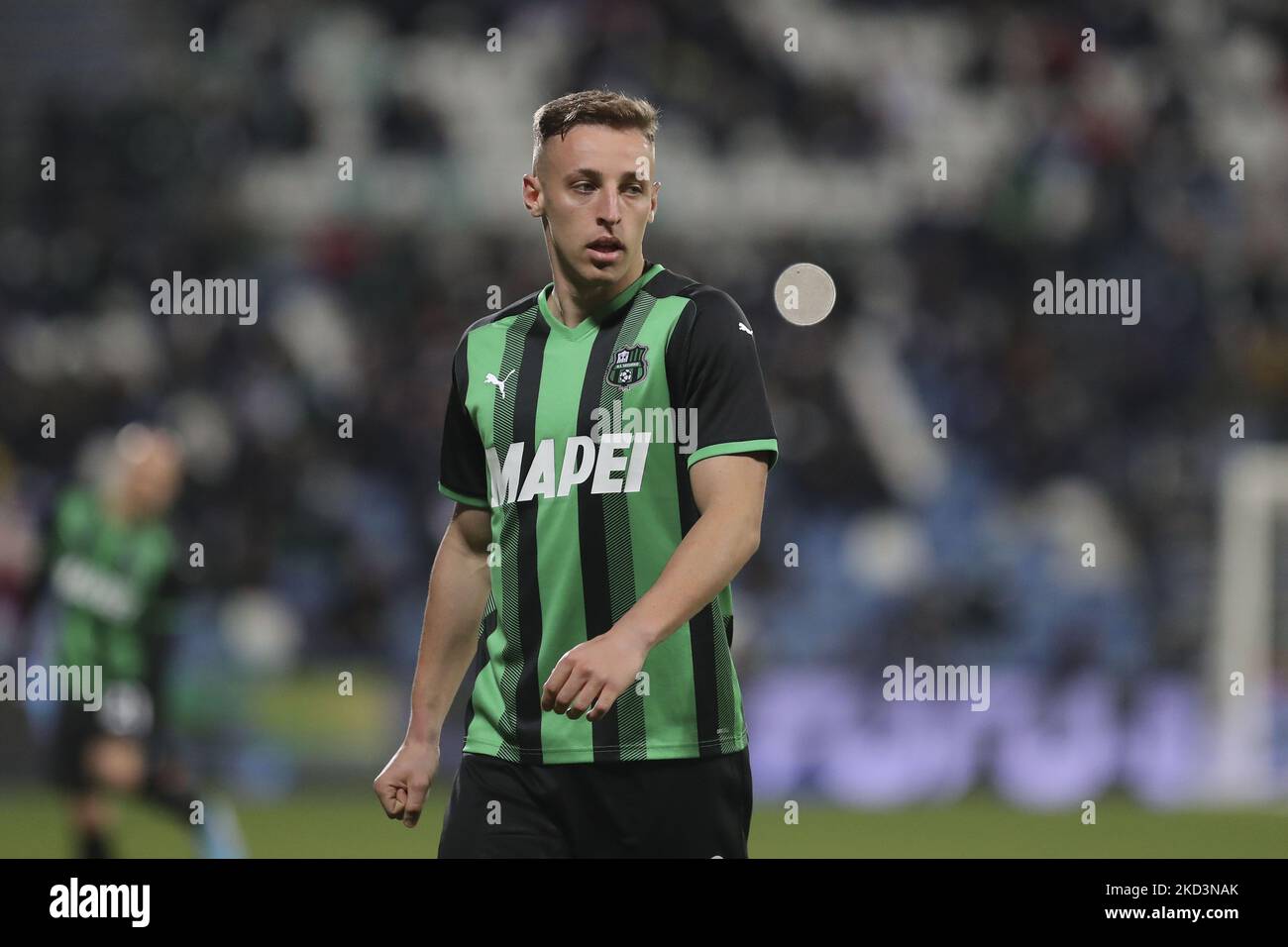 Davide Frattesi (Sassuolo) während des spiels der italienischen Fußballserie A US Sassuolo gegen ACF Fiorentina am 26. Februar 2022 im MAPEI-Stadion in Reggio Emilia, Italien (Foto: Massimiliano Carnabuci/LiveMedia/NurPhoto) Stockfoto