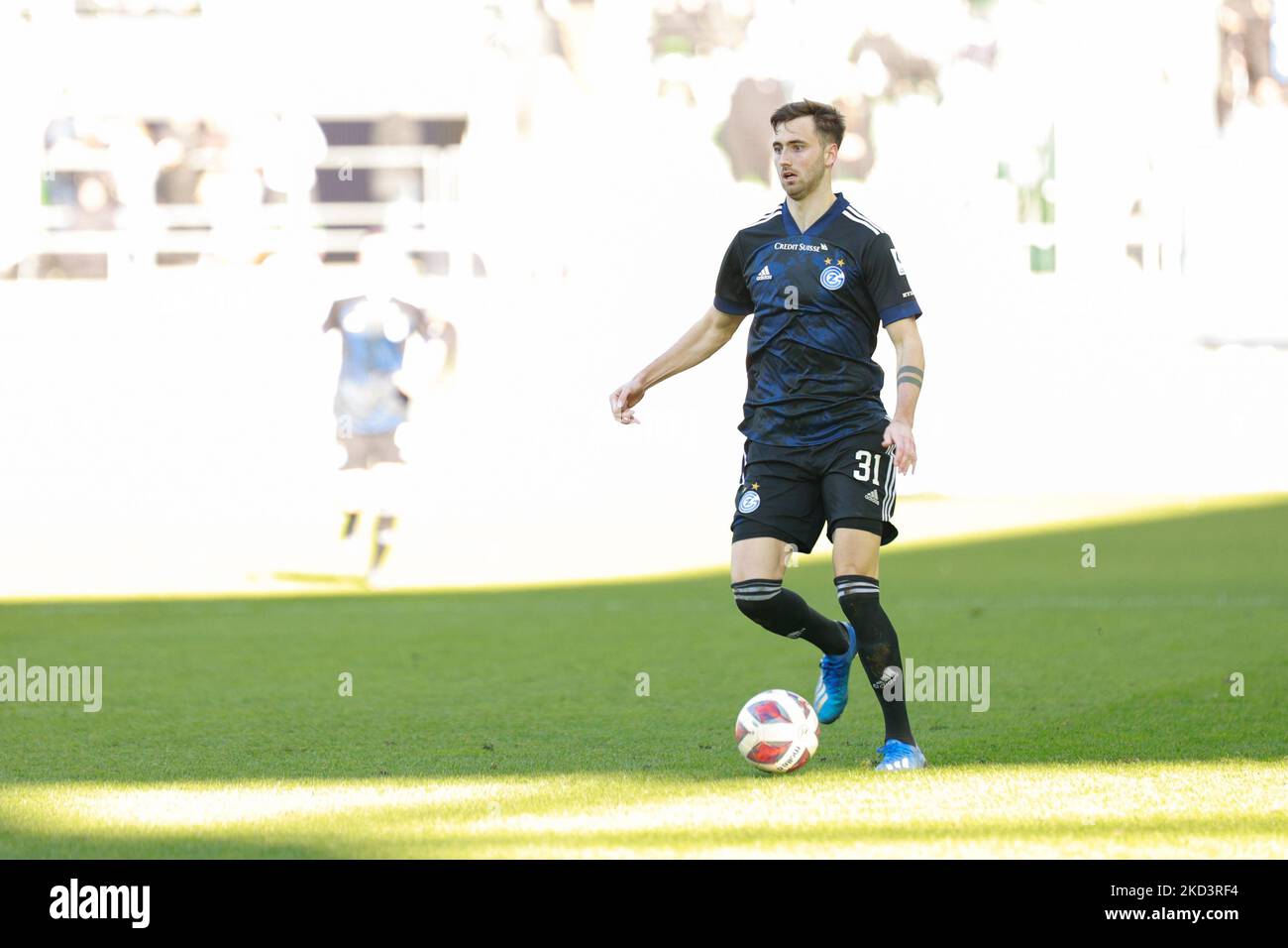 27.. Februar 2022, St. Gallen, Kybunpark, Super League: FC St.Gallen 1879 - Grasshopper Club Zürich, #31 Dominik Schmid (GC) (Foto: Srdjan Radulovic/JustPicics/LiveMedia/NurPhoto) SCHWEIZ NICHT ZU VERWENDEN. Stockfoto