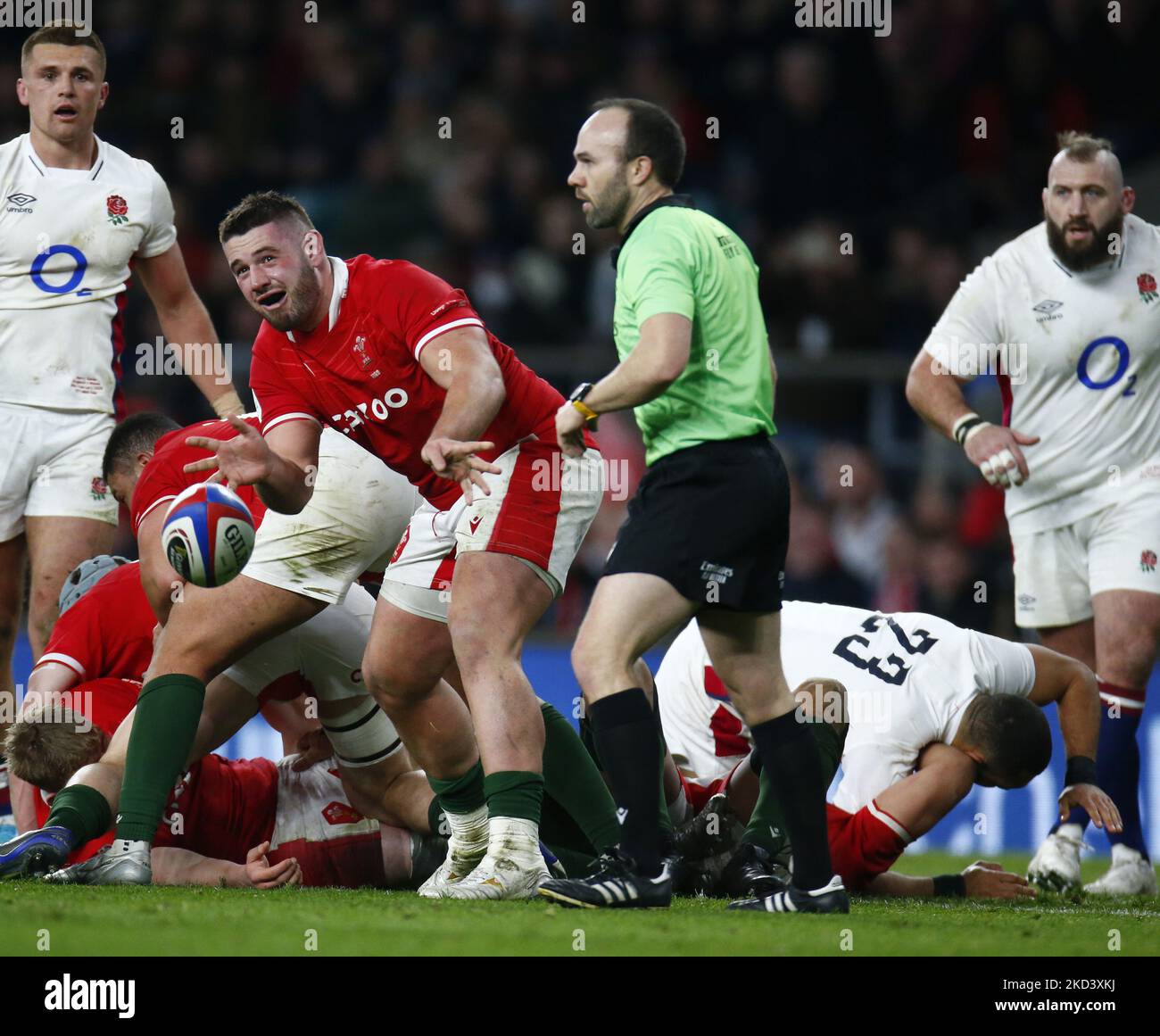 Gareth Thomas von Wales beim Guinness Six Nations-Spiel zwischen England und Wales, im Twickenham Stadium am 26.. Februar 2022 in London, England (Foto by Action Foto Sport/NurPhoto) Stockfoto